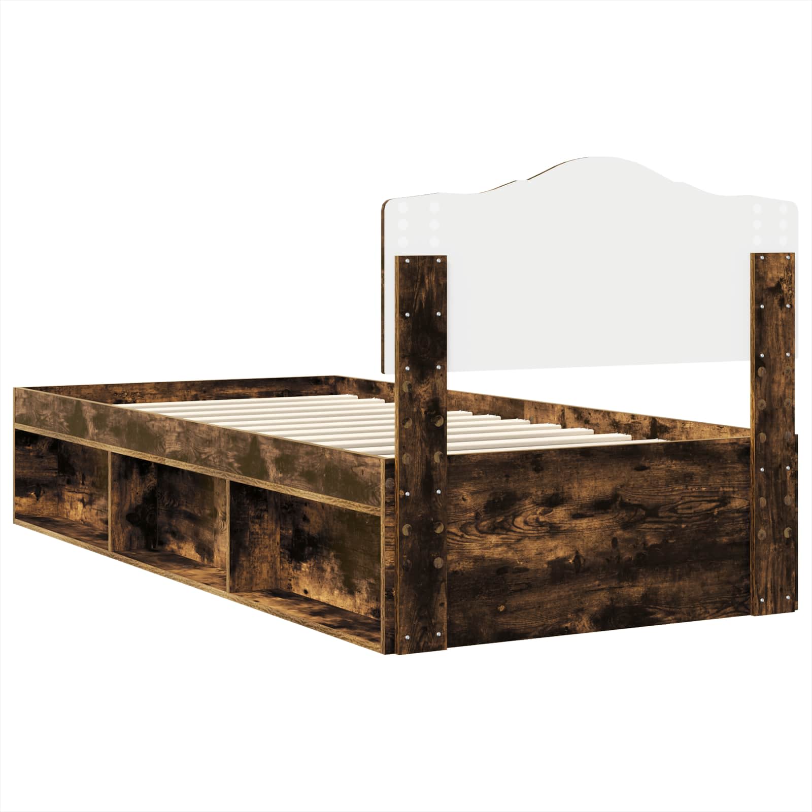 Bedframe Gerookt eiken 90 x 200 cm Massief grenenhout is nu te koop bij PeponiXL, paradijselijk wonen!