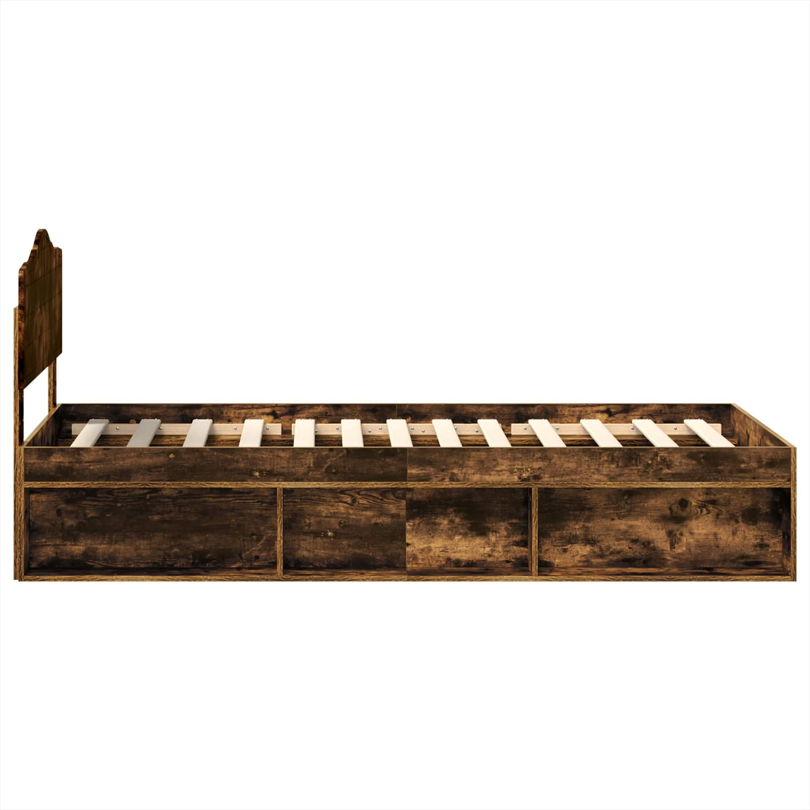 Bedframe Gerookt eiken 90 x 200 cm Massief grenenhout is nu te koop bij PeponiXL, paradijselijk wonen!