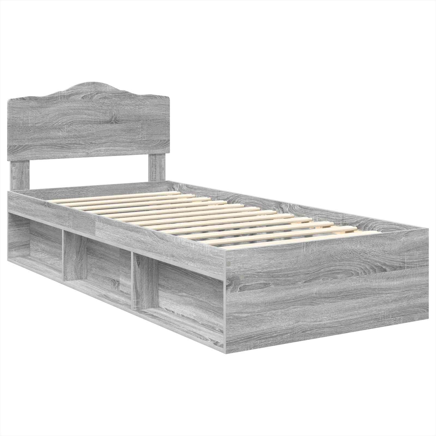 Bedframe Grijs Sonoma 90 x 200 cm Massief grenenhout is nu te koop bij PeponiXL, paradijselijk wonen!
