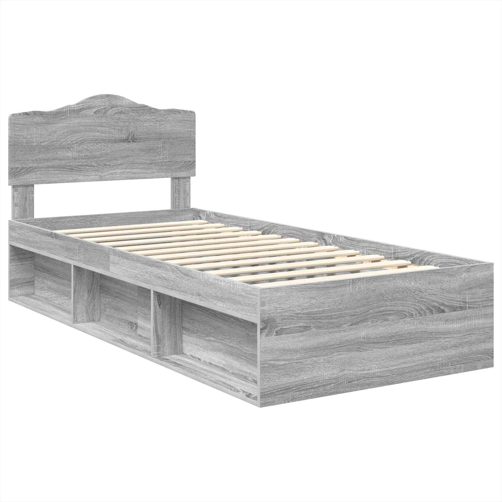 Bedframe Grijs Sonoma 90 x 200 cm Massief grenenhout is nu te koop bij PeponiXL, paradijselijk wonen!