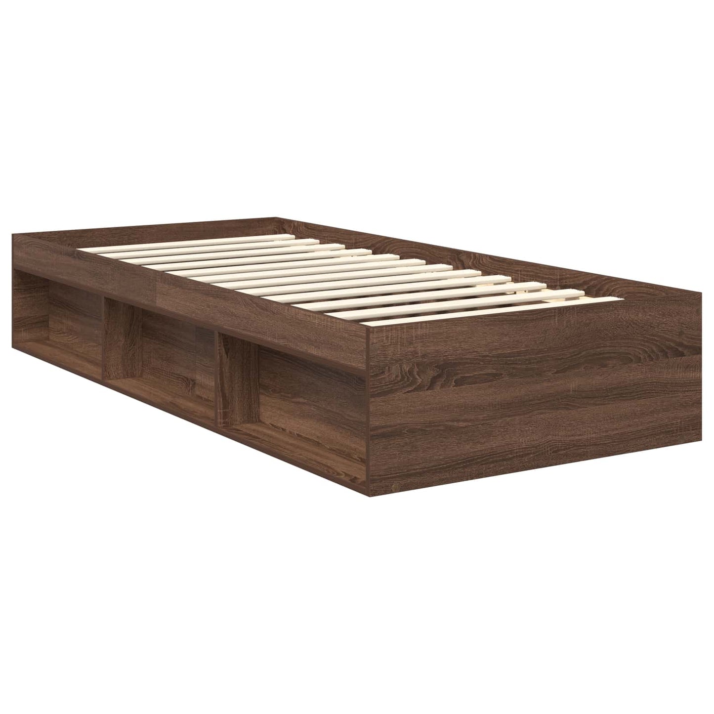 Bedframe Bruin Eiken 90 x 200 cm Massief grenenhout is nu te koop bij PeponiXL, paradijselijk wonen!