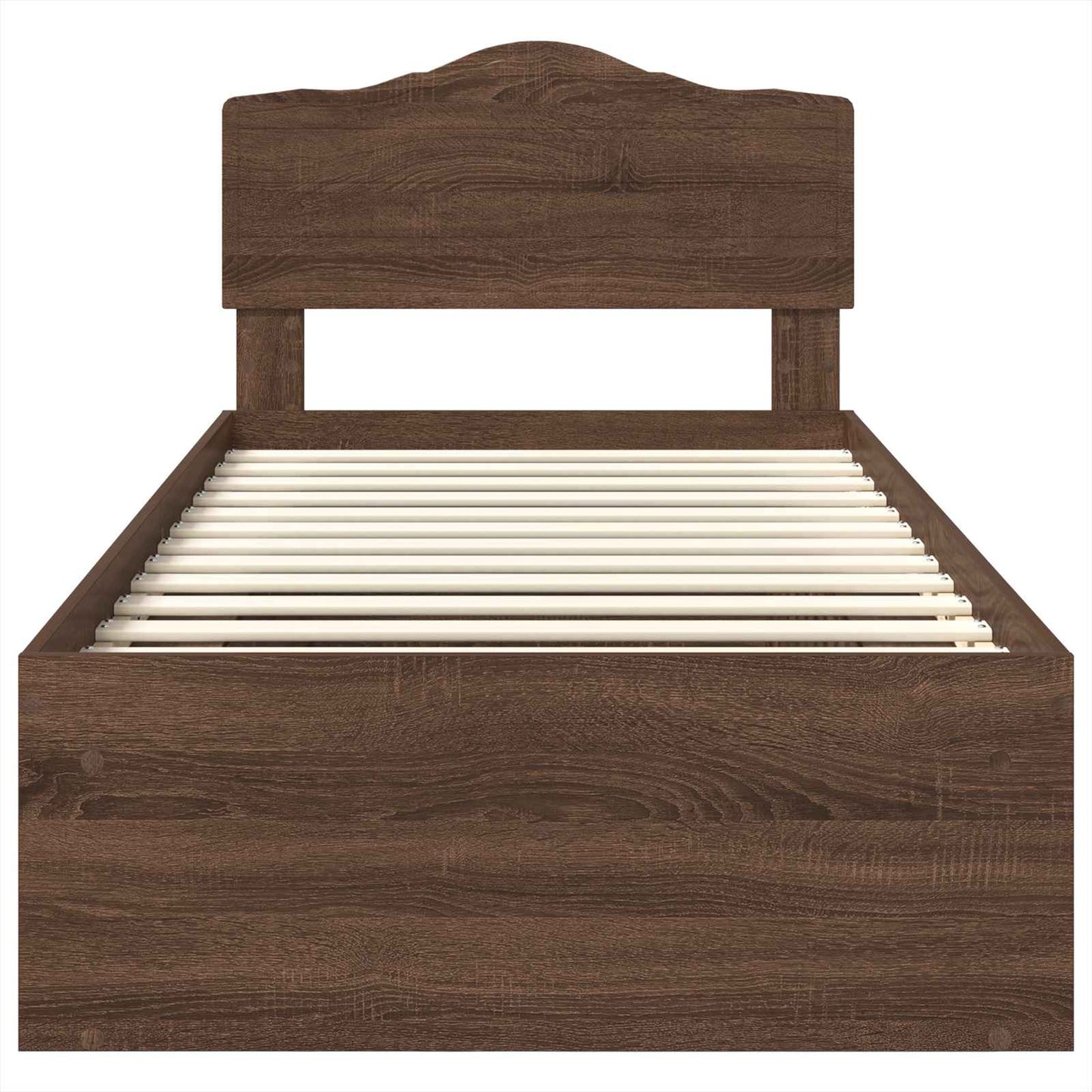 Bedframe Bruin Eiken 90 x 200 cm Massief grenenhout is nu te koop bij PeponiXL, paradijselijk wonen!