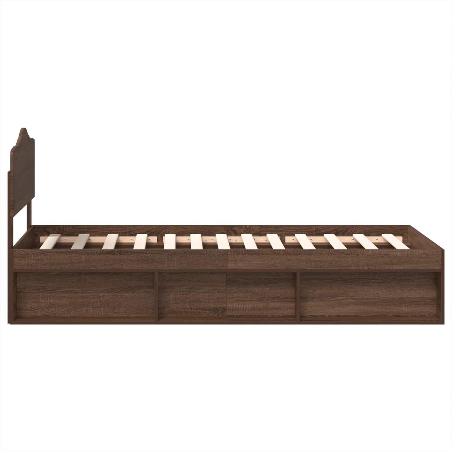 Bedframe Bruin Eiken 90 x 200 cm Massief grenenhout is nu te koop bij PeponiXL, paradijselijk wonen!