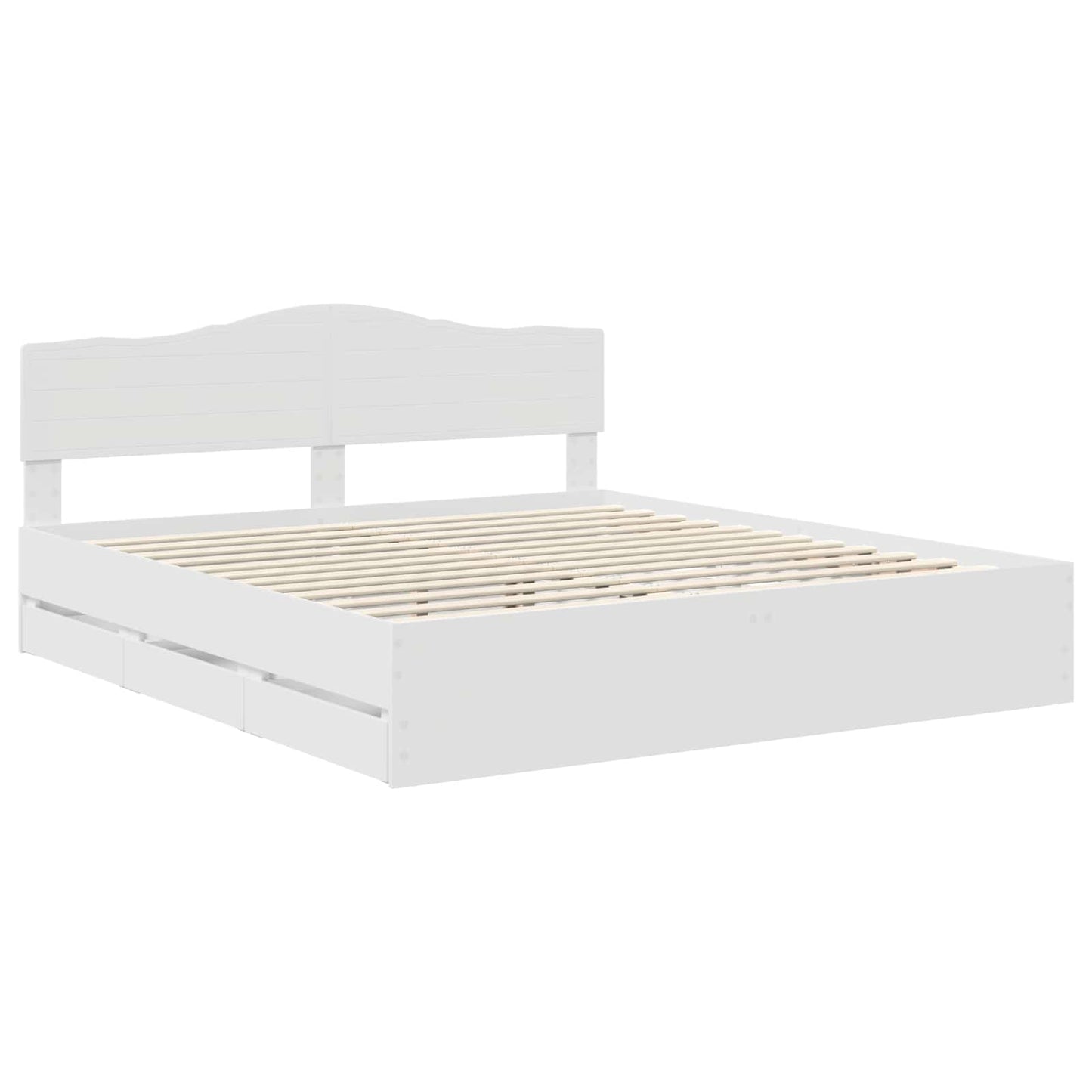 Bedframe met lade met opslag Wit 200 x 200 cm Ingenieurshout is nu te koop bij PeponiXL, paradijselijk wonen!