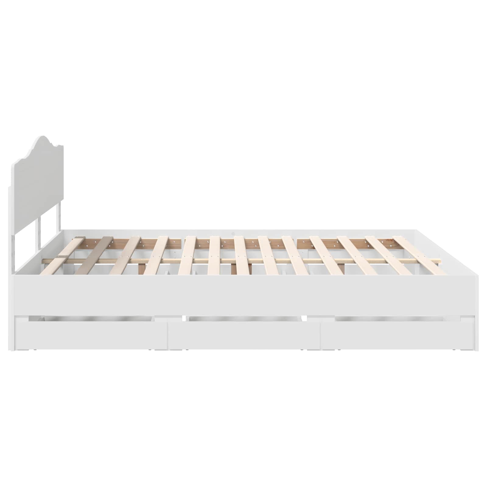 Bedframe met lade met opslag Wit 200 x 200 cm Ingenieurshout is nu te koop bij PeponiXL, paradijselijk wonen!