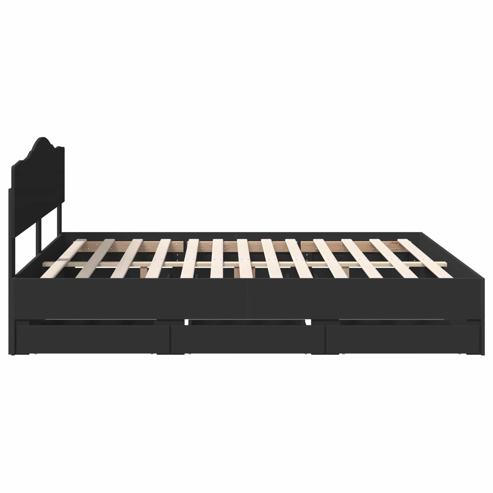 Bedframe met lade met opslag Zwart 200 x 200 cm Ingenieurshout is nu te koop bij PeponiXL, paradijselijk wonen!