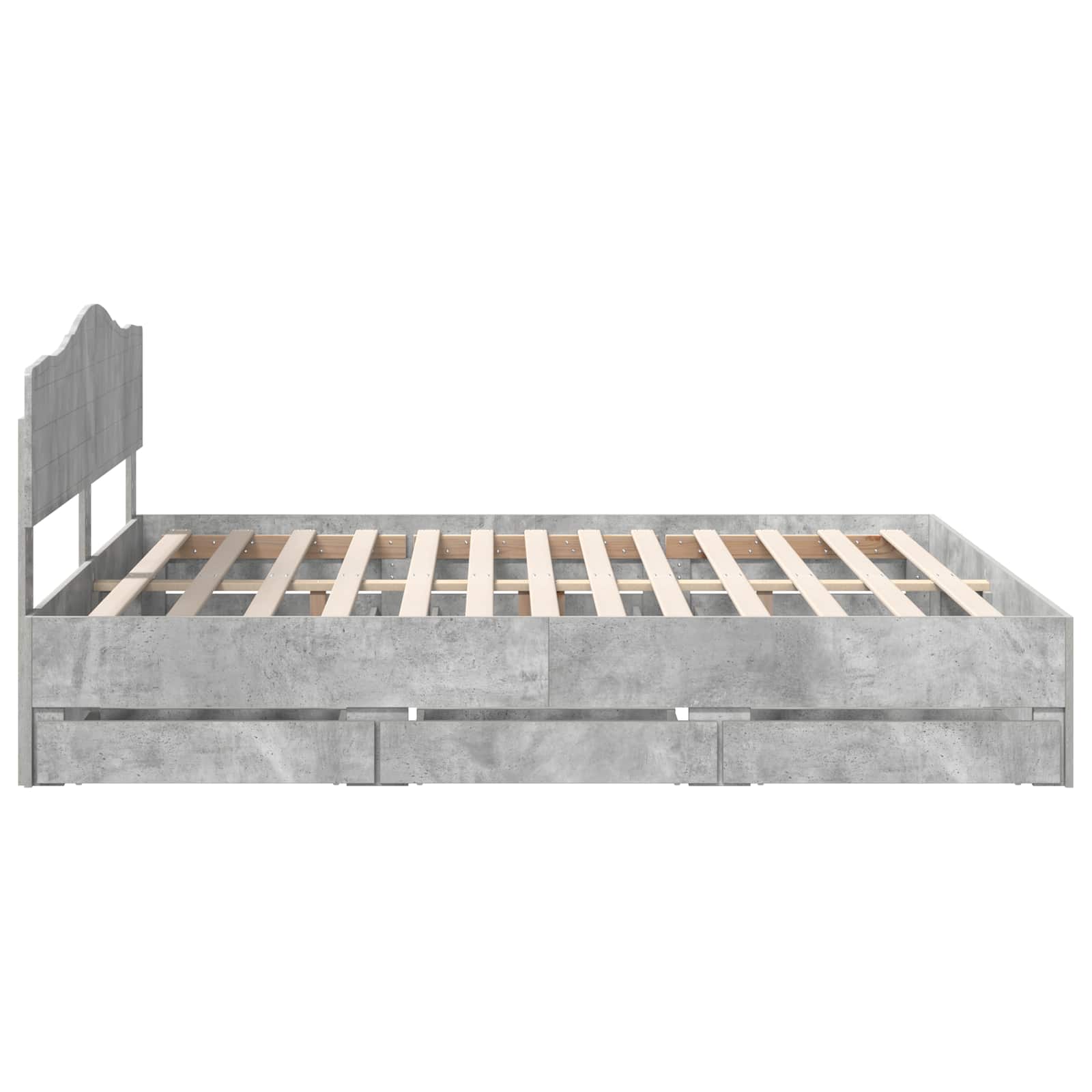Bedframe met lade Beton Grijs 200 x 200 cm Ingenieurshout is nu te koop bij PeponiXL, paradijselijk wonen!
