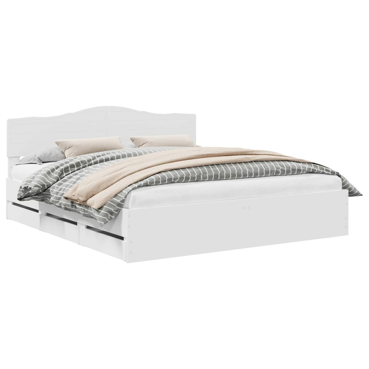 Bedframe met lade met opslag Wit 180 x 200 cm Ingenieurshout is nu te koop bij PeponiXL, paradijselijk wonen!