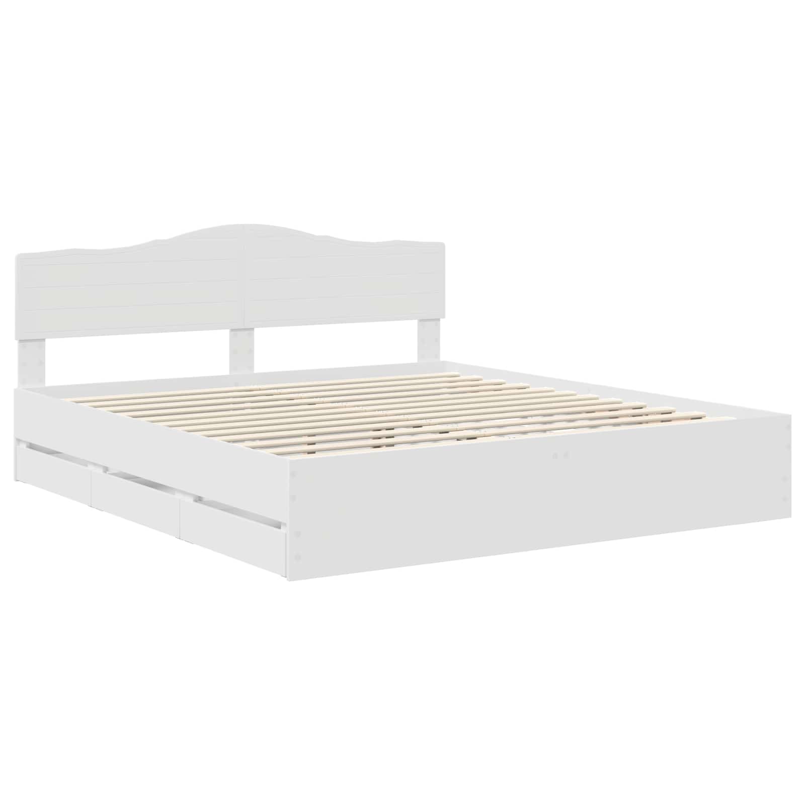 Bedframe met lade met opslag Wit 180 x 200 cm Ingenieurshout is nu te koop bij PeponiXL, paradijselijk wonen!