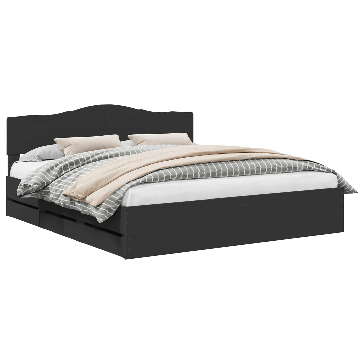 Bedframe met lade met opslag Zwart 180 x 200 cm Ingenieurshout is nu te koop bij PeponiXL, paradijselijk wonen!
