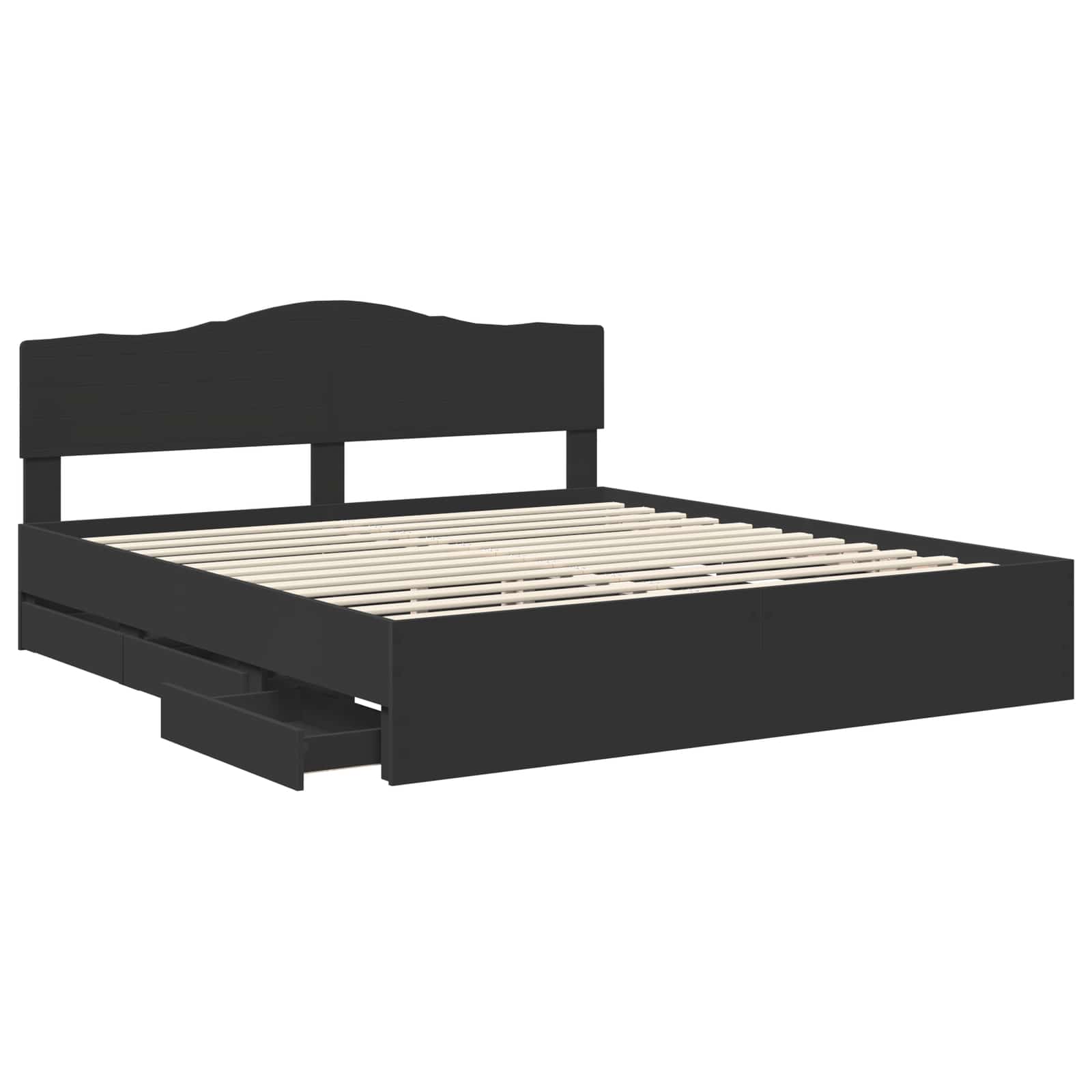 Bedframe met lade met opslag Zwart 180 x 200 cm Ingenieurshout is nu te koop bij PeponiXL, paradijselijk wonen!