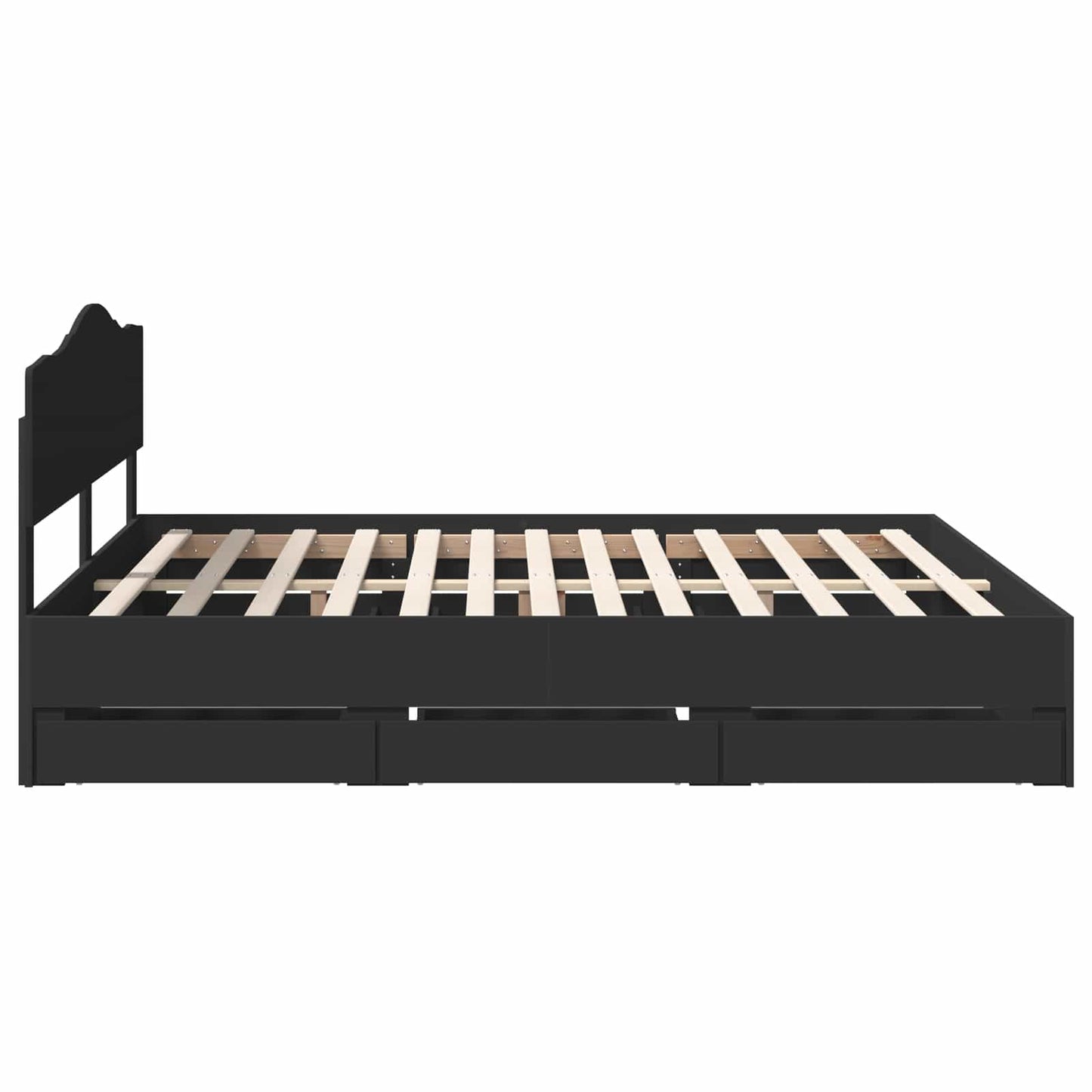 Bedframe met lade met opslag Zwart 180 x 200 cm Ingenieurshout is nu te koop bij PeponiXL, paradijselijk wonen!