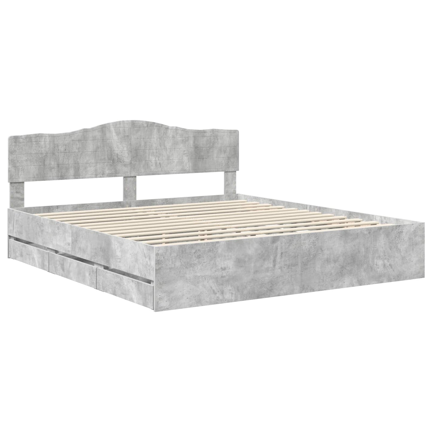 Bedframe met lade Beton Grijs 180 x 200 cm Ingenieurshout is nu te koop bij PeponiXL, paradijselijk wonen!