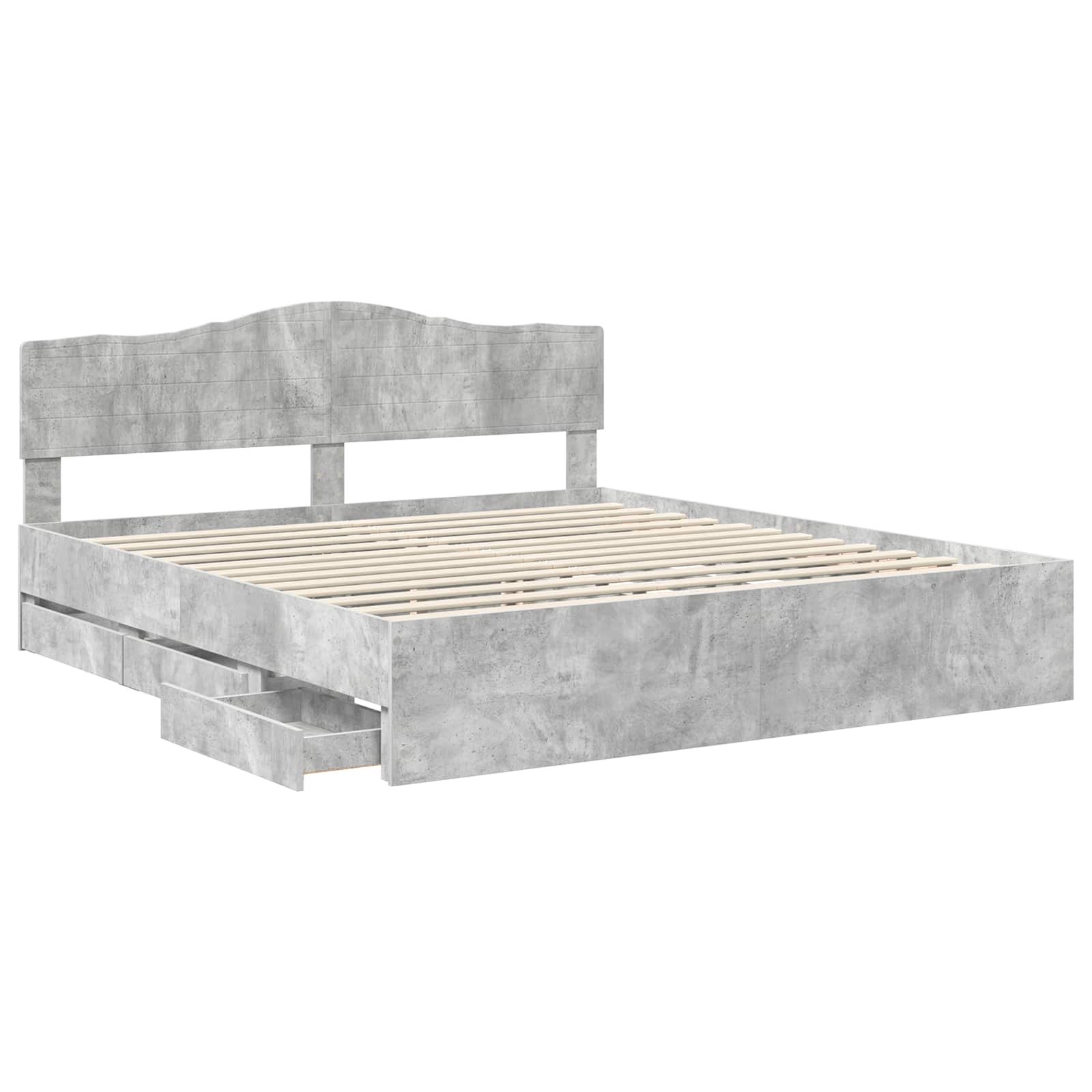 Bedframe met lade Beton Grijs 180 x 200 cm Ingenieurshout is nu te koop bij PeponiXL, paradijselijk wonen!