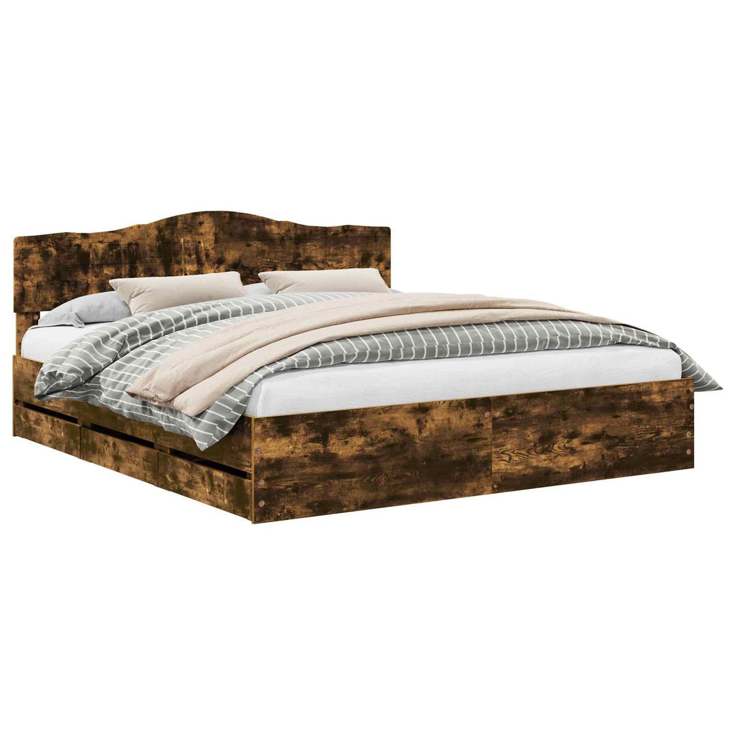 Bedframe met lade Gerookt eiken 180 x 200 cm Ingenieurshout is nu te koop bij PeponiXL, paradijselijk wonen!