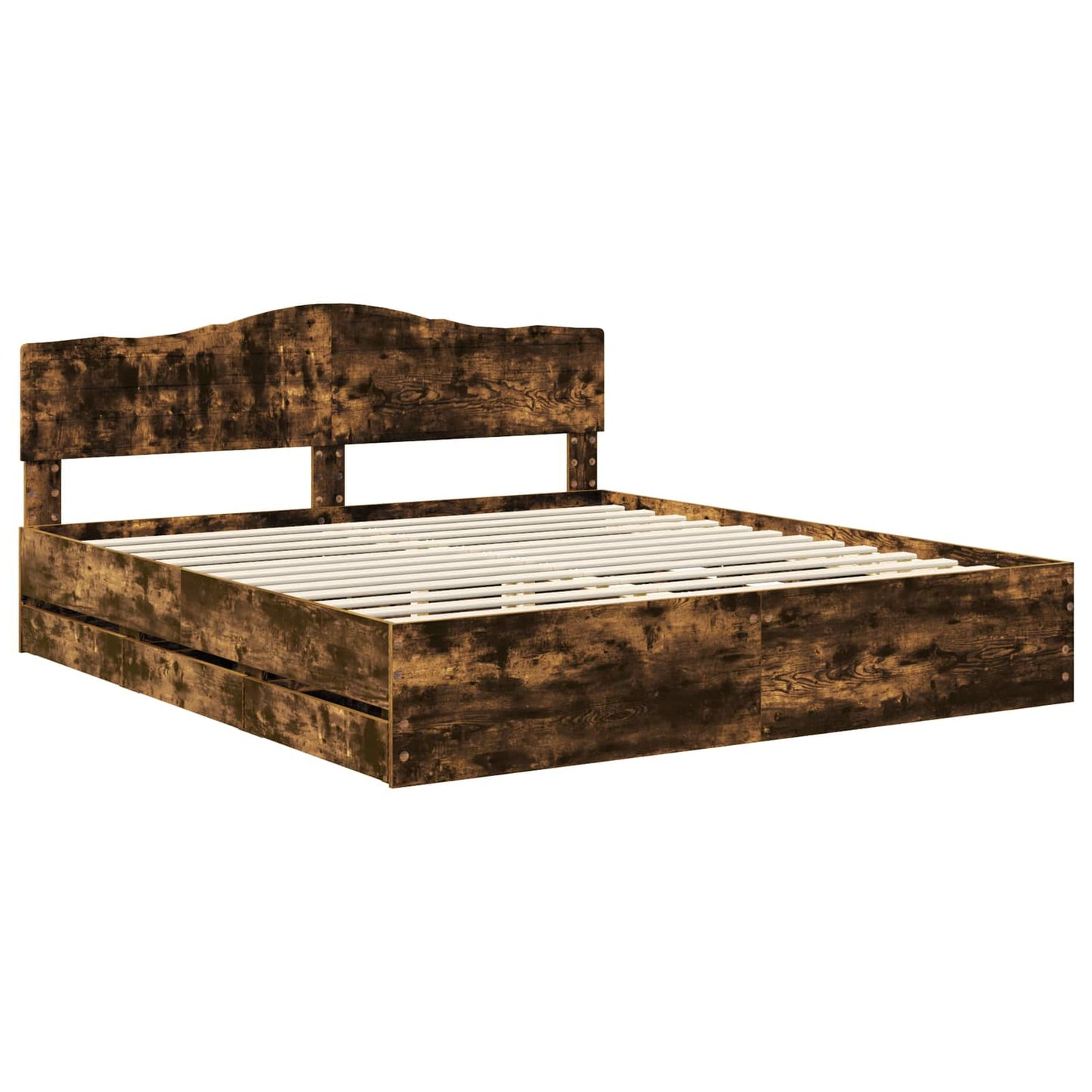 Bedframe met lade Gerookt eiken 180 x 200 cm Ingenieurshout is nu te koop bij PeponiXL, paradijselijk wonen!