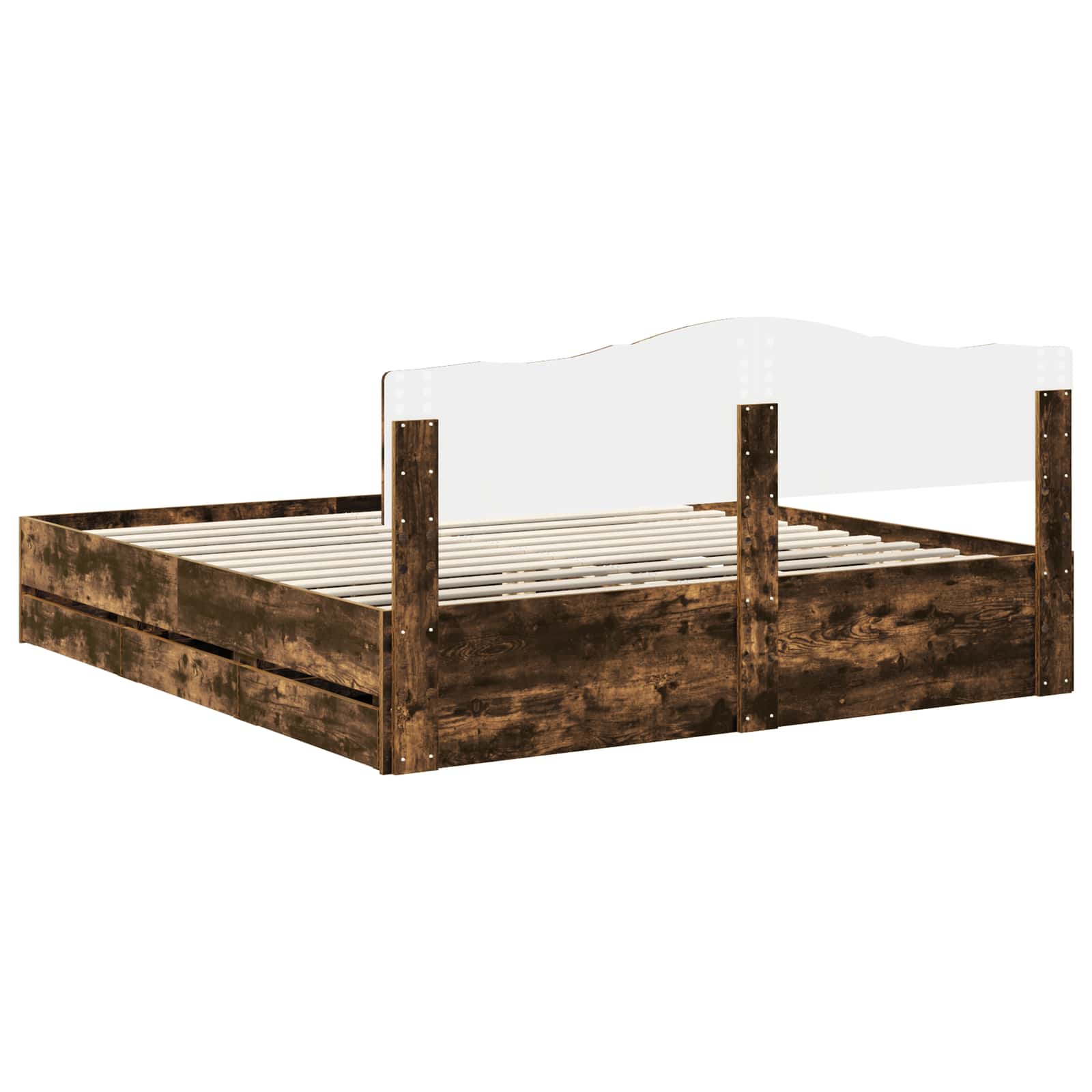 Bedframe met lade Gerookt eiken 180 x 200 cm Ingenieurshout is nu te koop bij PeponiXL, paradijselijk wonen!