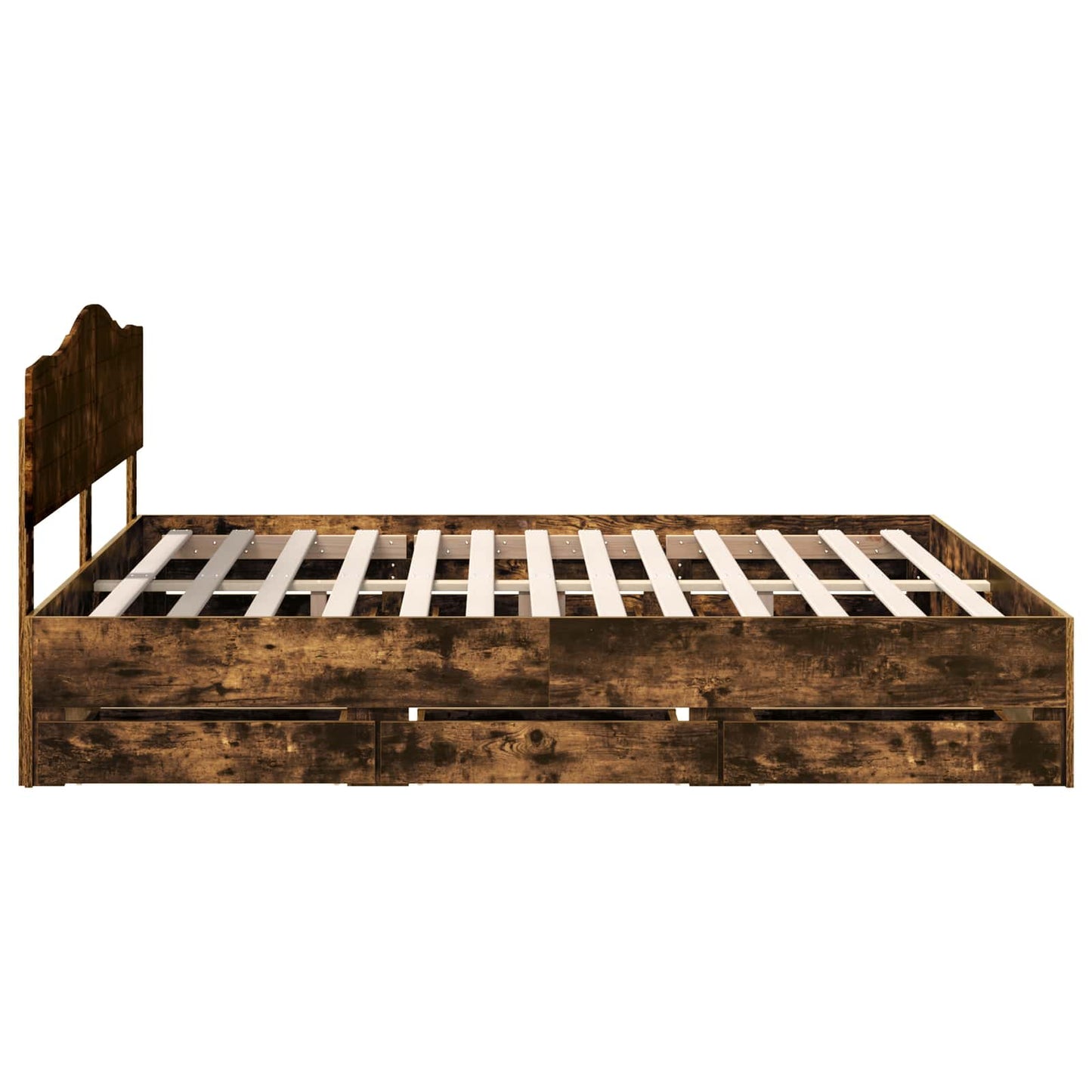 Bedframe met lade Gerookt eiken 180 x 200 cm Ingenieurshout is nu te koop bij PeponiXL, paradijselijk wonen!