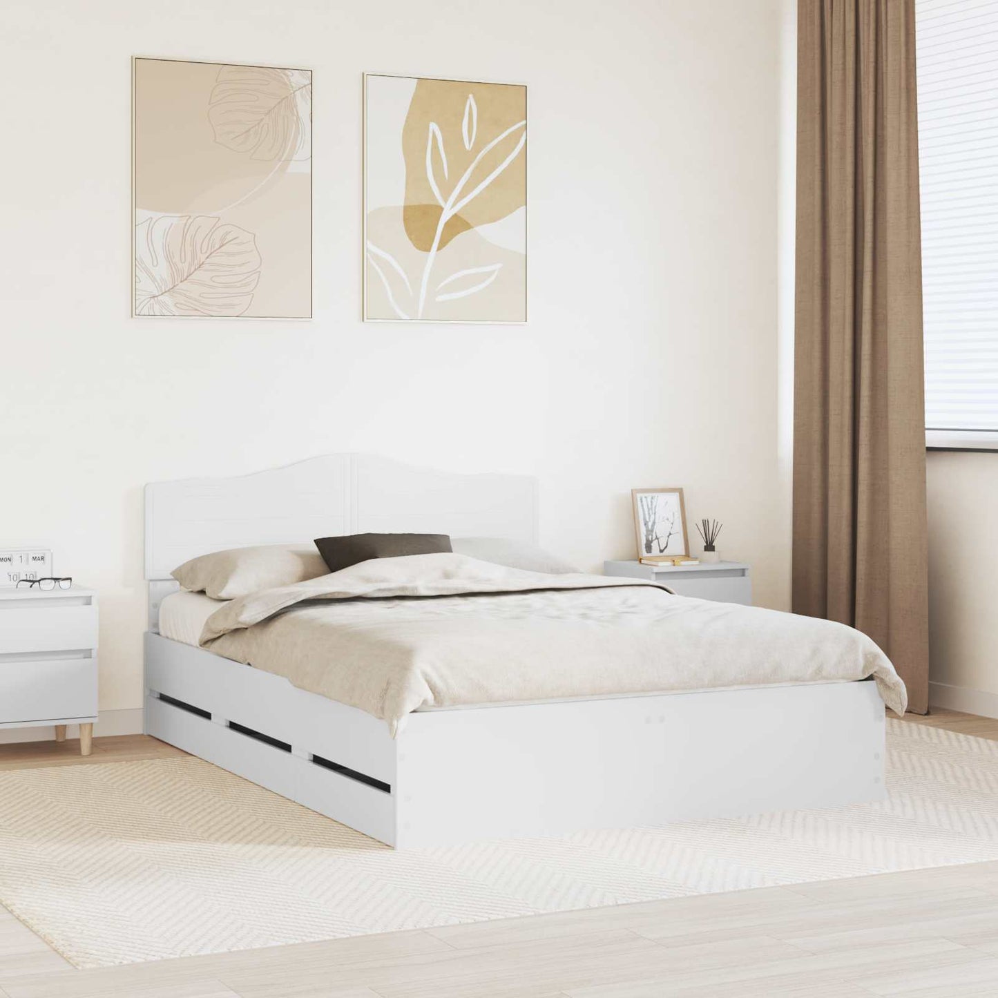 Bedframe met lade met opslag Wit 160 x 200 cm Ingenieurshout is nu te koop bij PeponiXL, paradijselijk wonen!