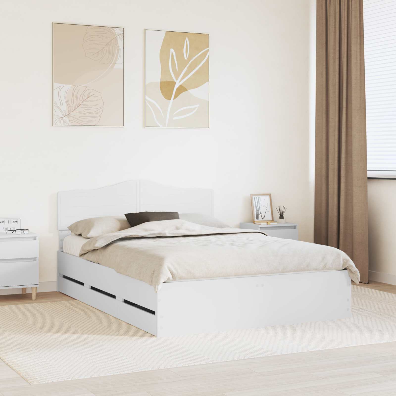 Bedframe met lade met opslag Wit 160 x 200 cm Ingenieurshout is nu te koop bij PeponiXL, paradijselijk wonen!