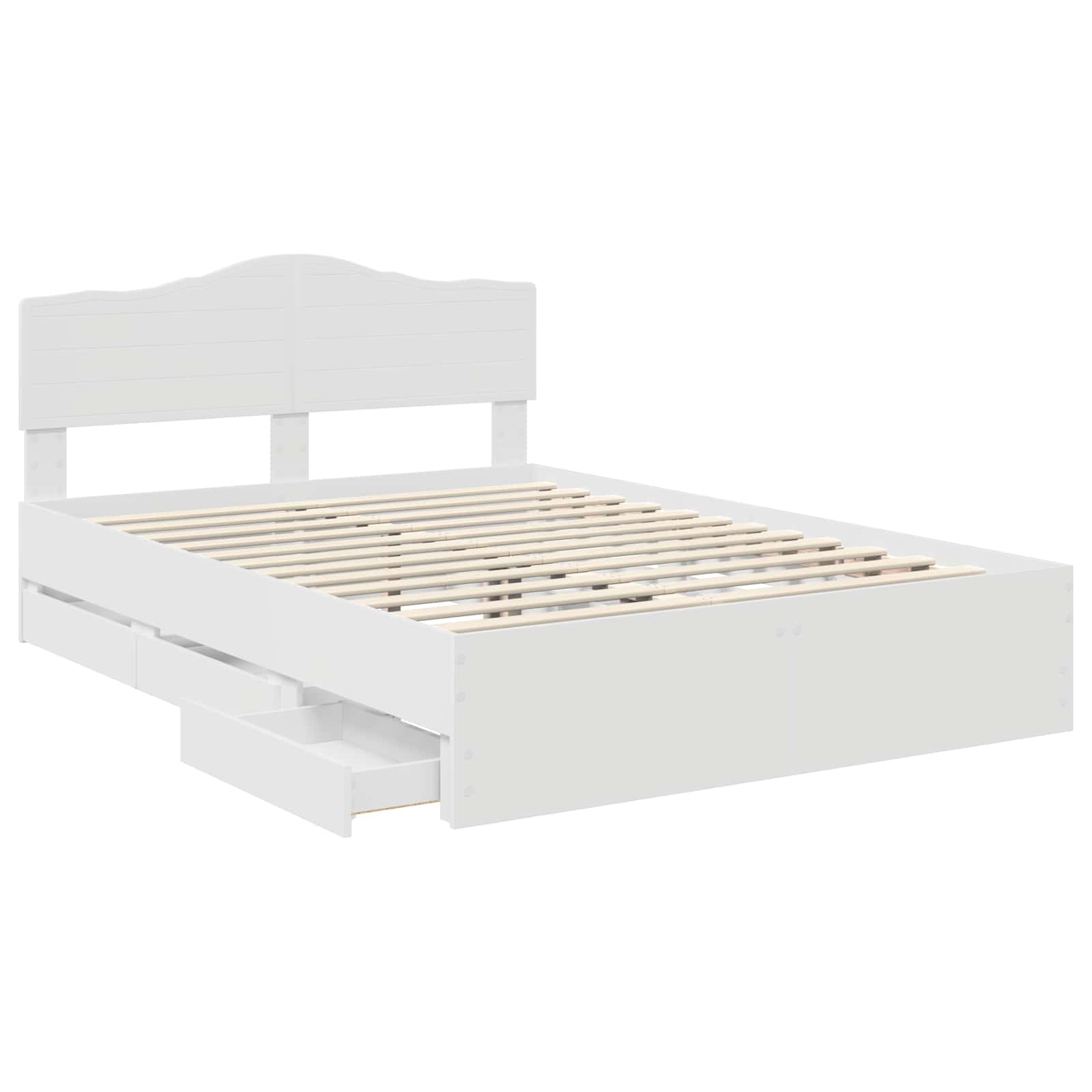 Bedframe met lade met opslag Wit 160 x 200 cm Ingenieurshout is nu te koop bij PeponiXL, paradijselijk wonen!