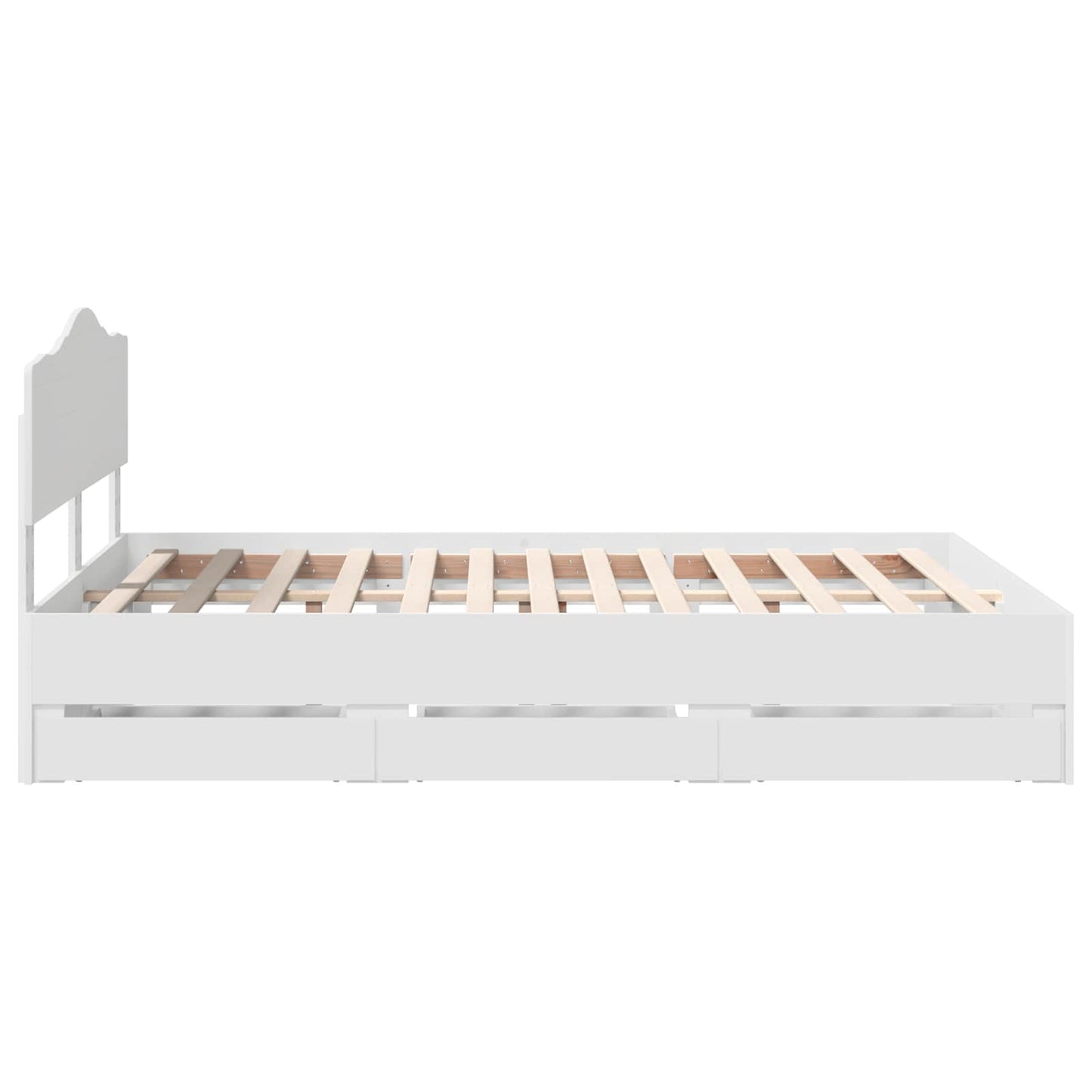 Bedframe met lade met opslag Wit 160 x 200 cm Ingenieurshout is nu te koop bij PeponiXL, paradijselijk wonen!
