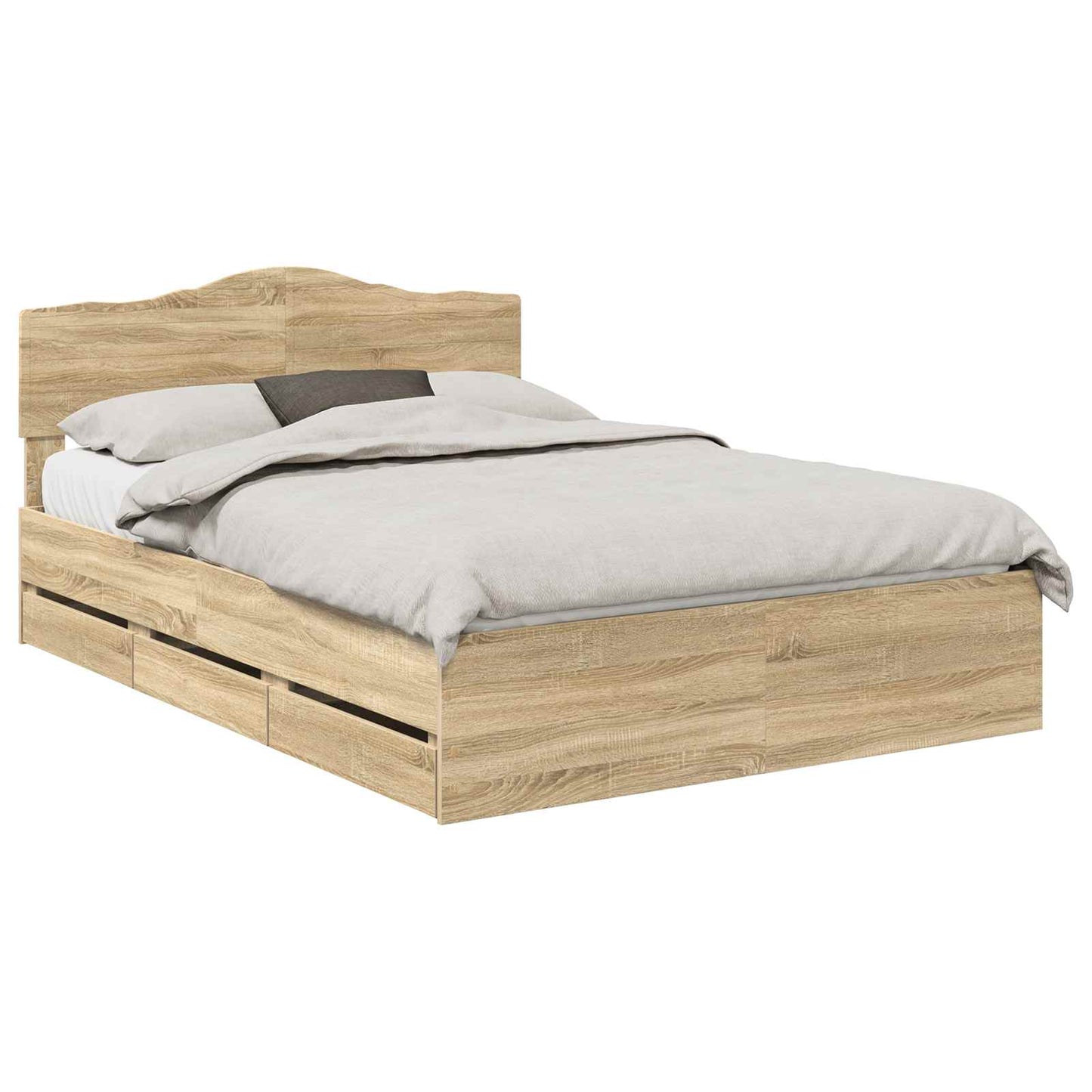 Bedframe met lade Sonoma Eiken 160 x 200 cm Ingenieurshout is nu te koop bij PeponiXL, paradijselijk wonen!