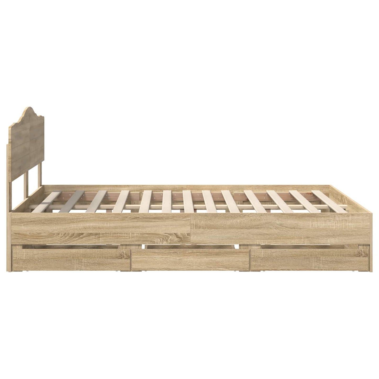 Bedframe met lade Sonoma Eiken 160 x 200 cm Ingenieurshout is nu te koop bij PeponiXL, paradijselijk wonen!