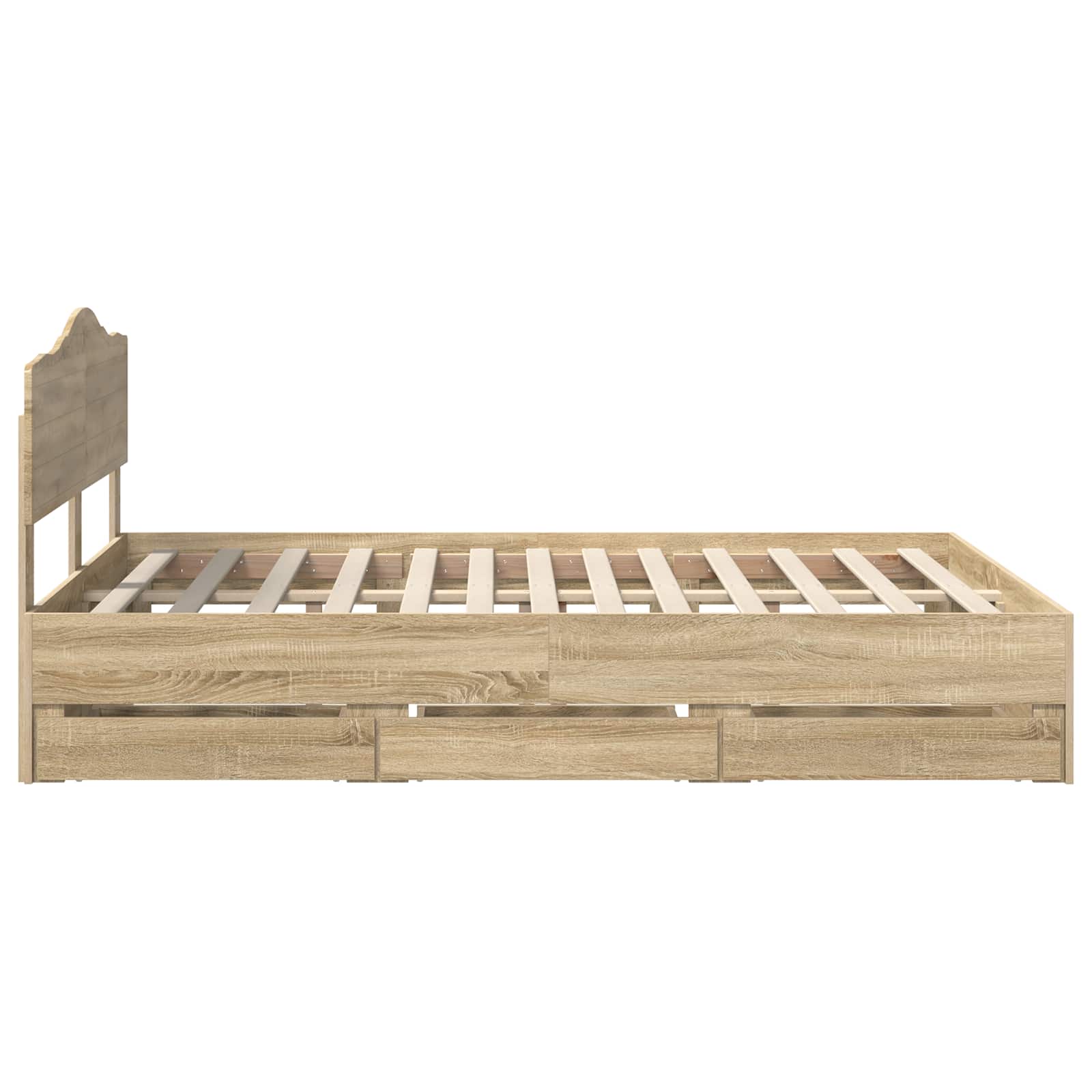 Bedframe met lade Sonoma Eiken 160 x 200 cm Ingenieurshout is nu te koop bij PeponiXL, paradijselijk wonen!