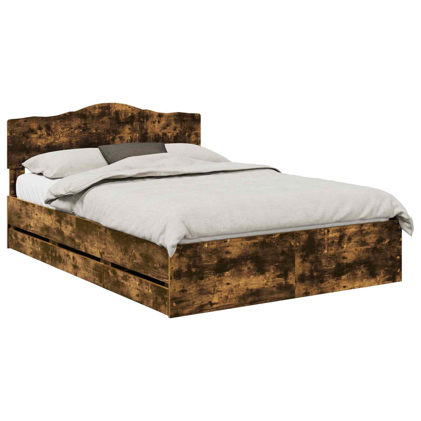 Bedframe met lade Gerookt eiken 160 x 200 cm Ingenieurshout is nu te koop bij PeponiXL, paradijselijk wonen!
