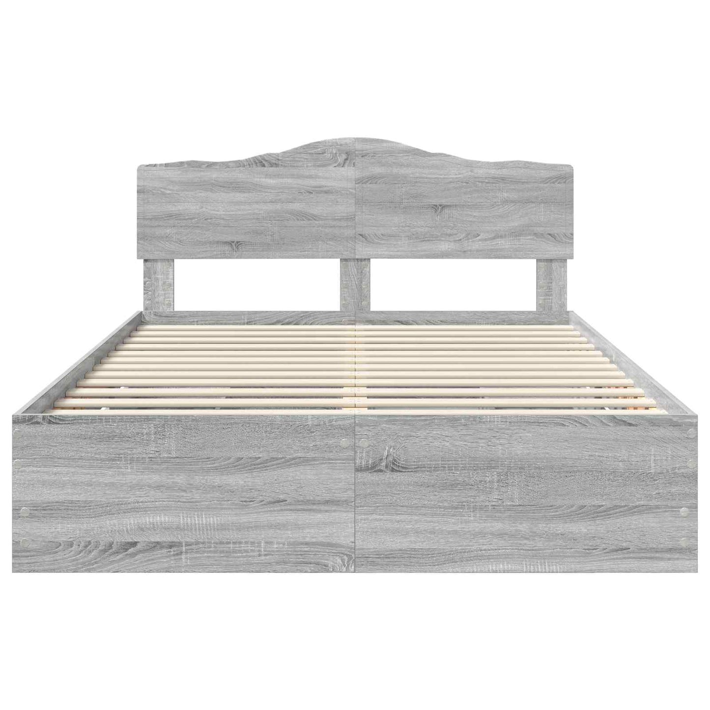 Bedframe met lade Grijs Sonoma 160 x 200 cm Ingenieurshout is nu te koop bij PeponiXL, paradijselijk wonen!