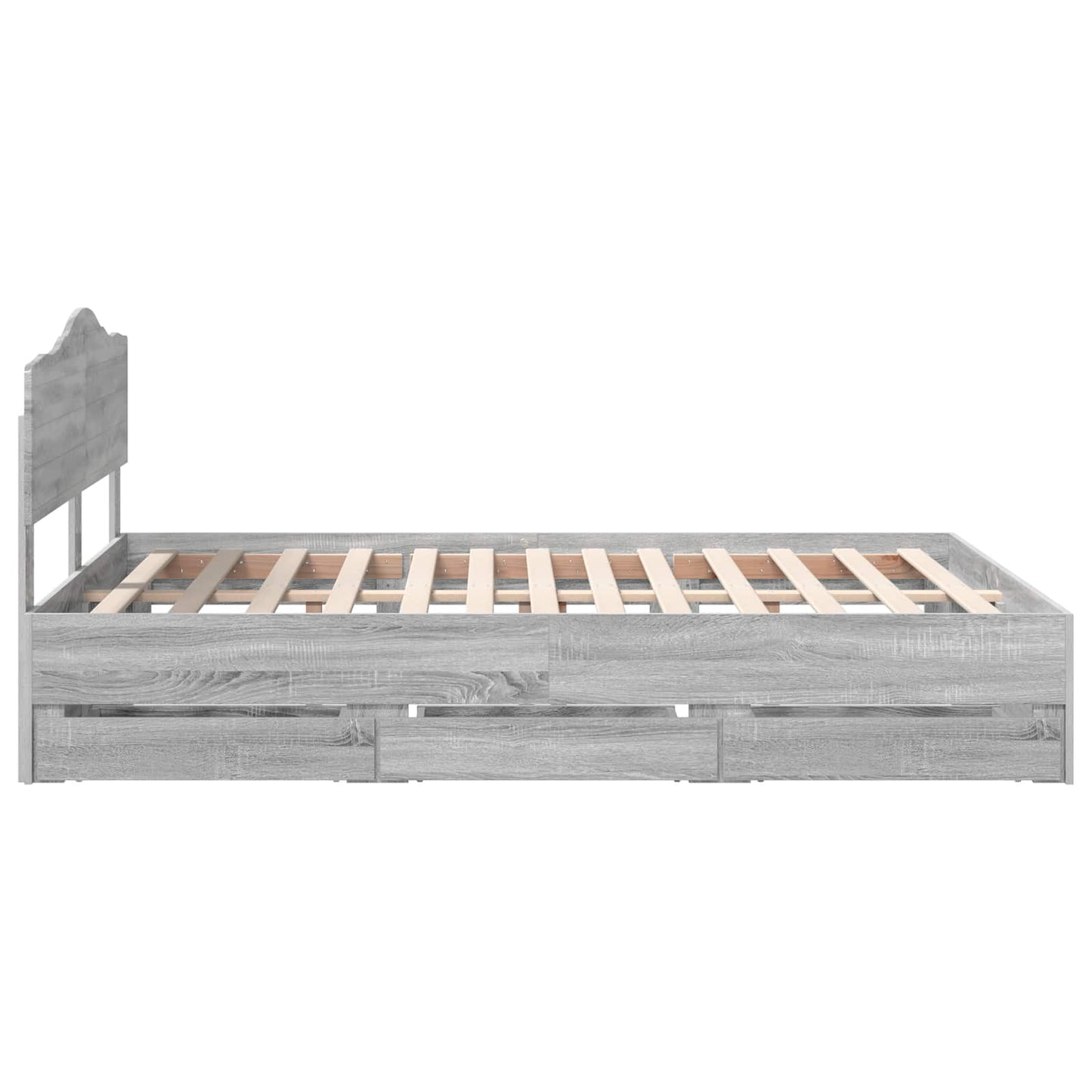 Bedframe met lade Grijs Sonoma 160 x 200 cm Ingenieurshout is nu te koop bij PeponiXL, paradijselijk wonen!