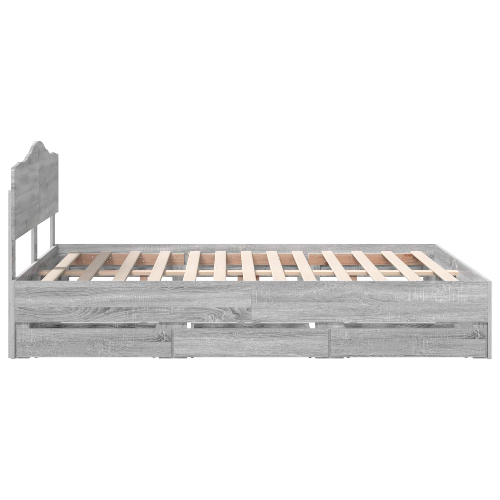 Bedframe met lade Grijs Sonoma 160 x 200 cm Ingenieurshout is nu te koop bij PeponiXL, paradijselijk wonen!