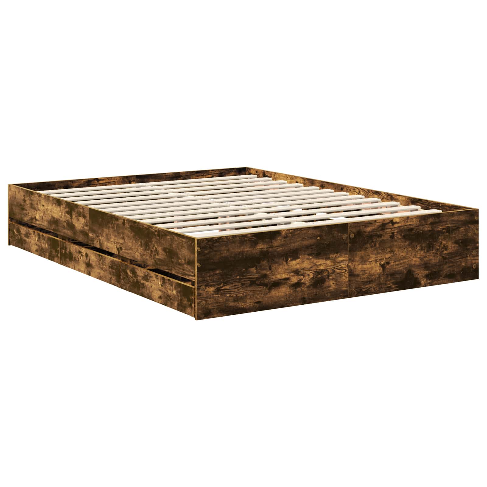 Bedframe met lade Gerookt eiken 150 x 200 cm Ingenieurshout is nu te koop bij PeponiXL, paradijselijk wonen!