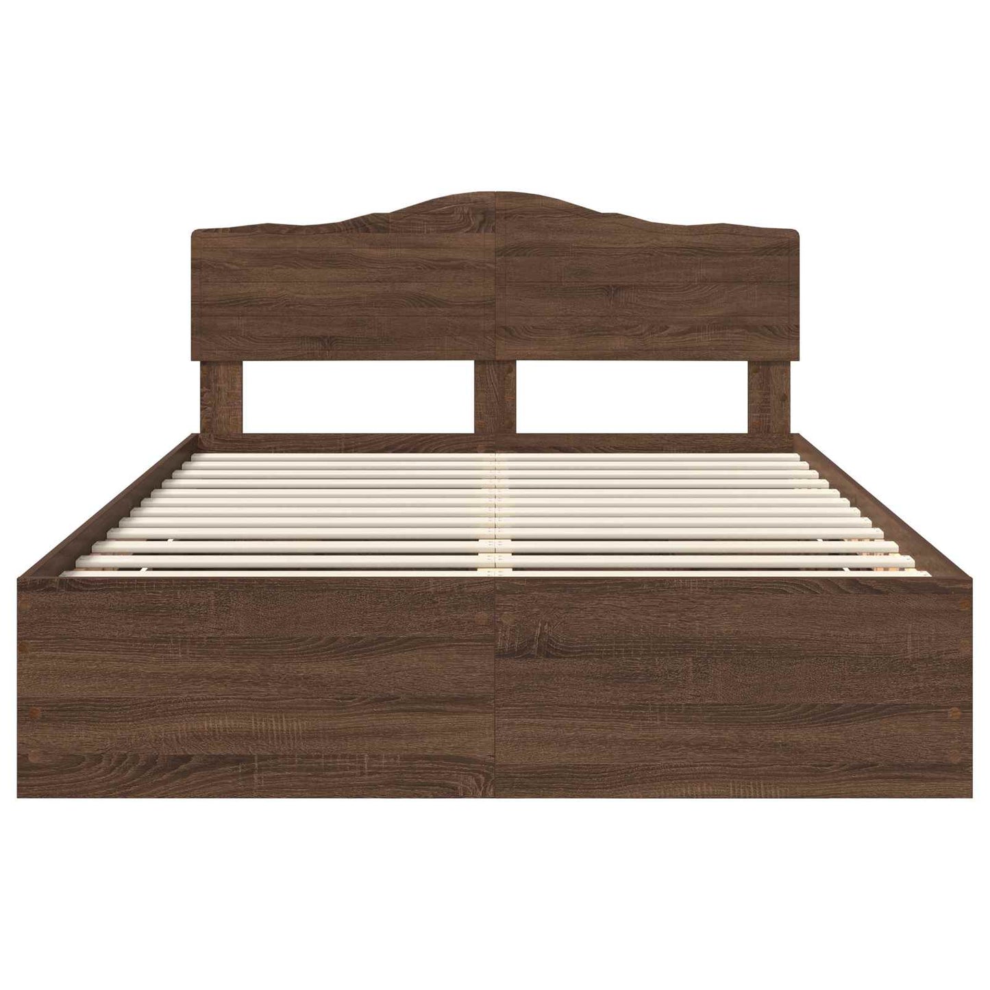 Bedframe met lade Bruin Eiken 150 x 200 cm Ingenieurshout is nu te koop bij PeponiXL, paradijselijk wonen!