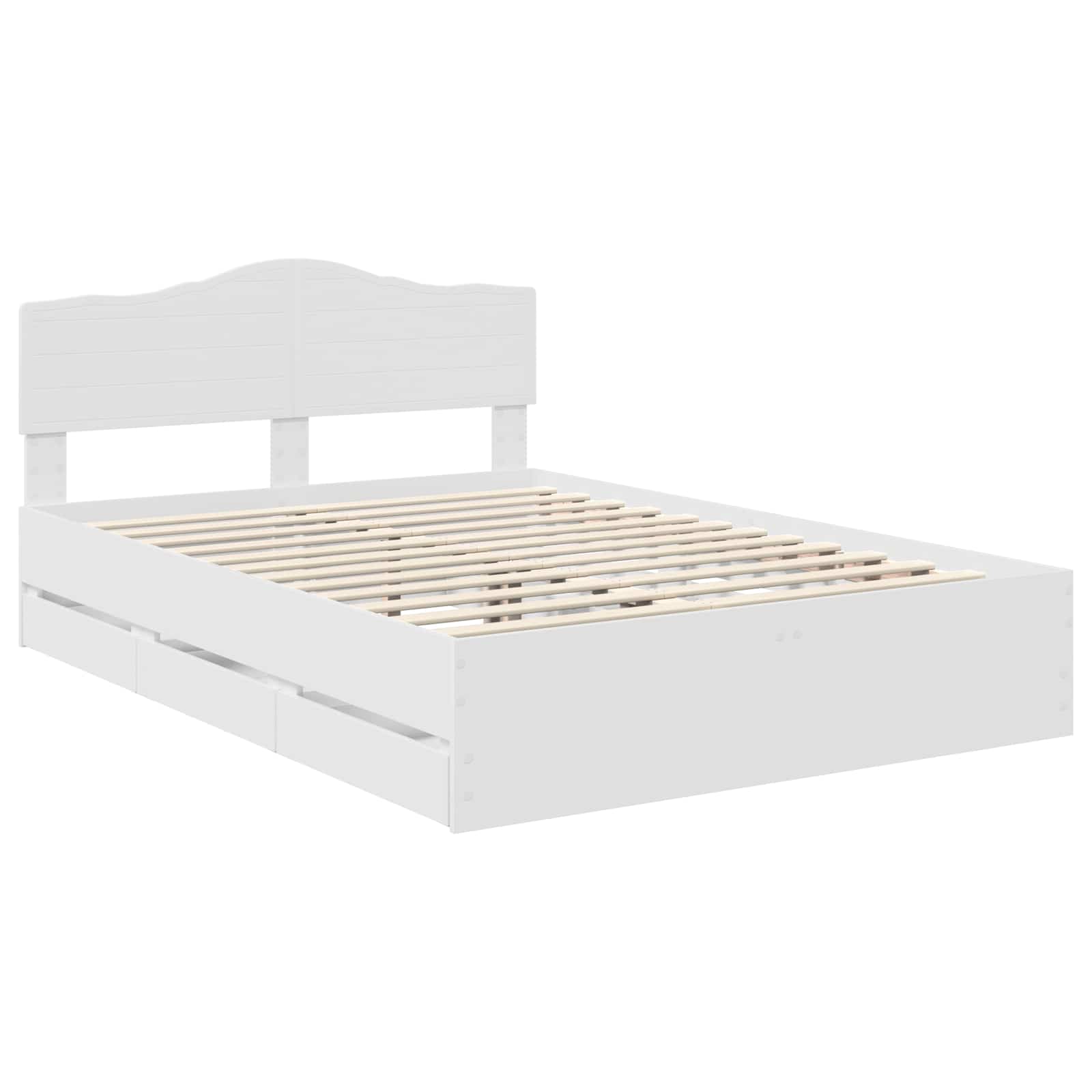 Bedframe met lade met opslag Wit 140 x 190 cm Ingenieurshout is nu te koop bij PeponiXL, paradijselijk wonen!