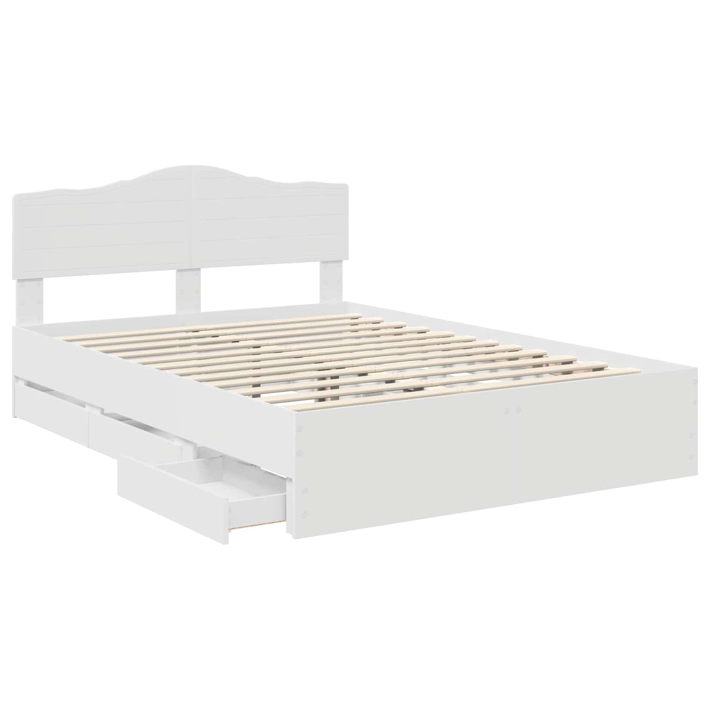 Bedframe met lade met opslag Wit 140 x 190 cm Ingenieurshout is nu te koop bij PeponiXL, paradijselijk wonen!