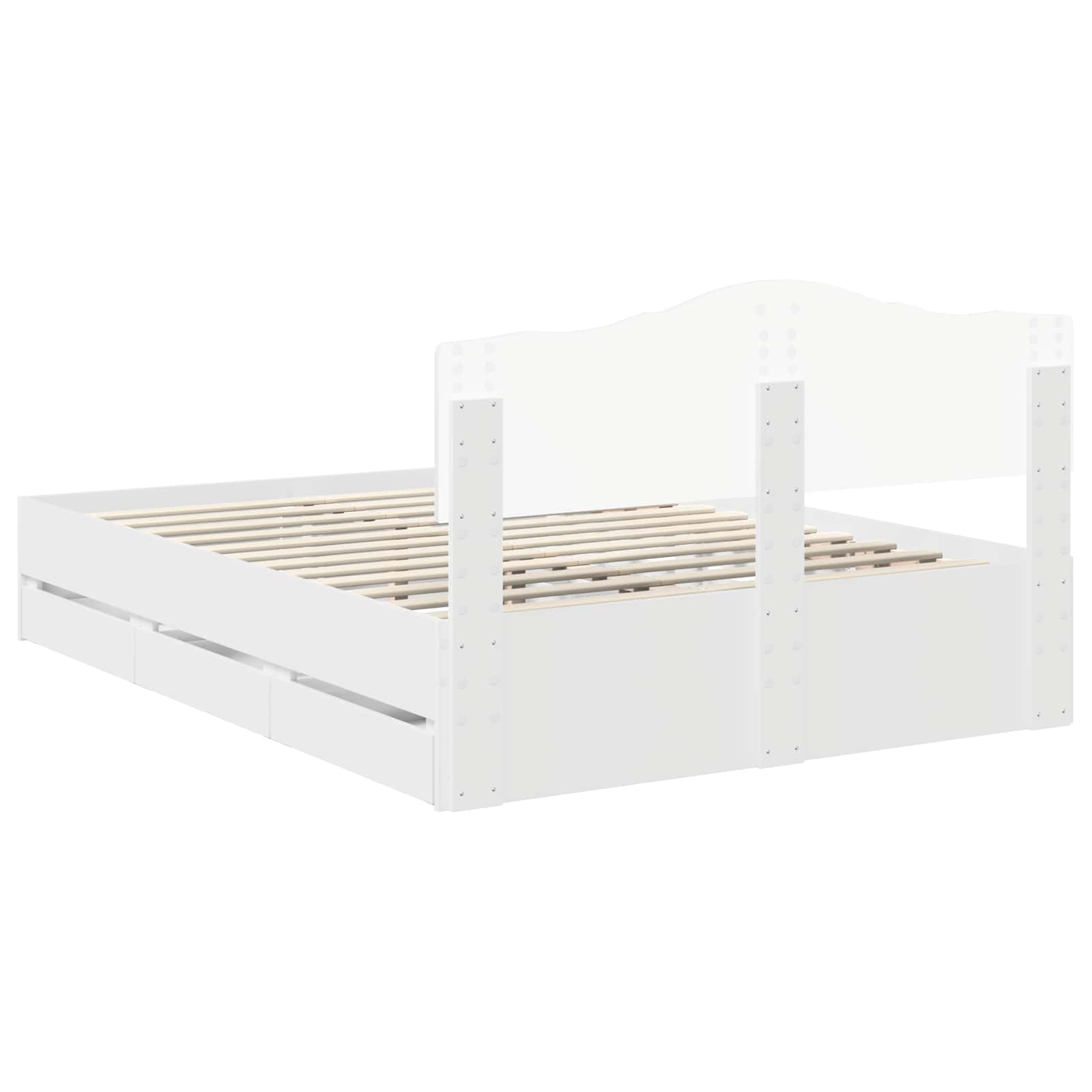 Bedframe met lade met opslag Wit 140 x 190 cm Ingenieurshout is nu te koop bij PeponiXL, paradijselijk wonen!