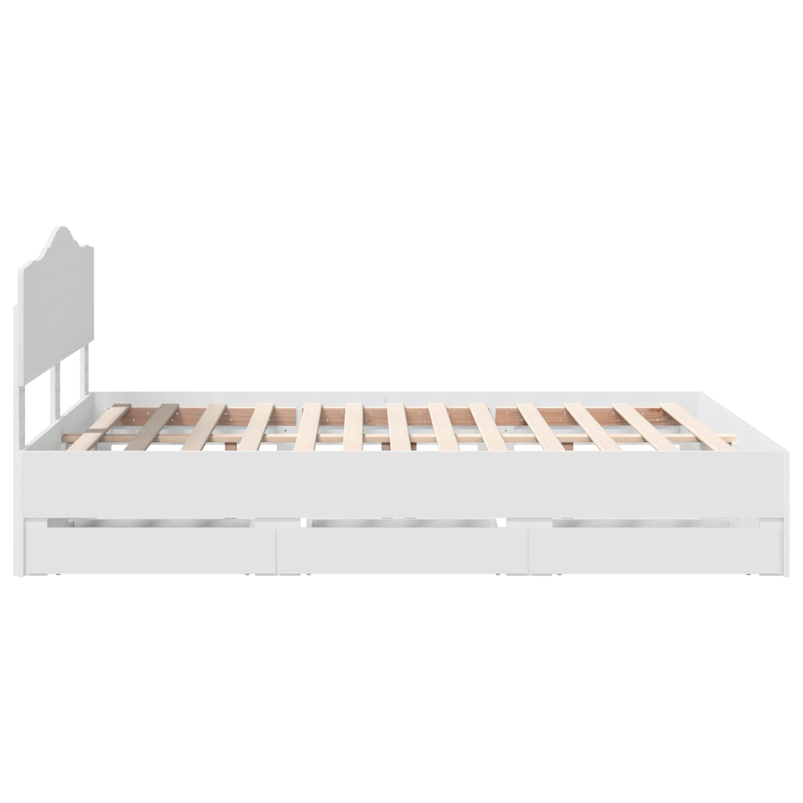 Bedframe met lade met opslag Wit 140 x 190 cm Ingenieurshout is nu te koop bij PeponiXL, paradijselijk wonen!