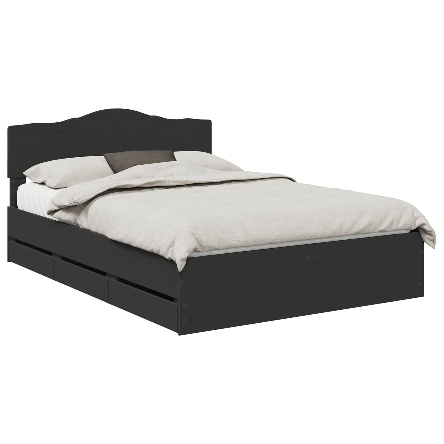 Bedframe met lade met opslag Zwart 140 x 190 cm Ingenieurshout is nu te koop bij PeponiXL, paradijselijk wonen!