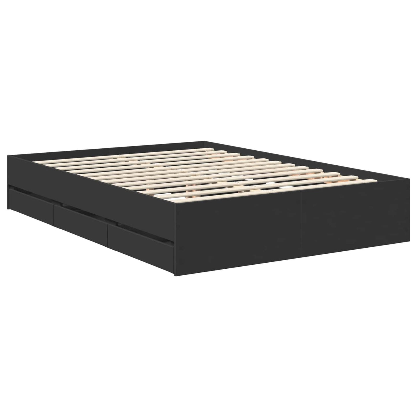 Bedframe met lade met opslag Zwart 140 x 190 cm Ingenieurshout is nu te koop bij PeponiXL, paradijselijk wonen!
