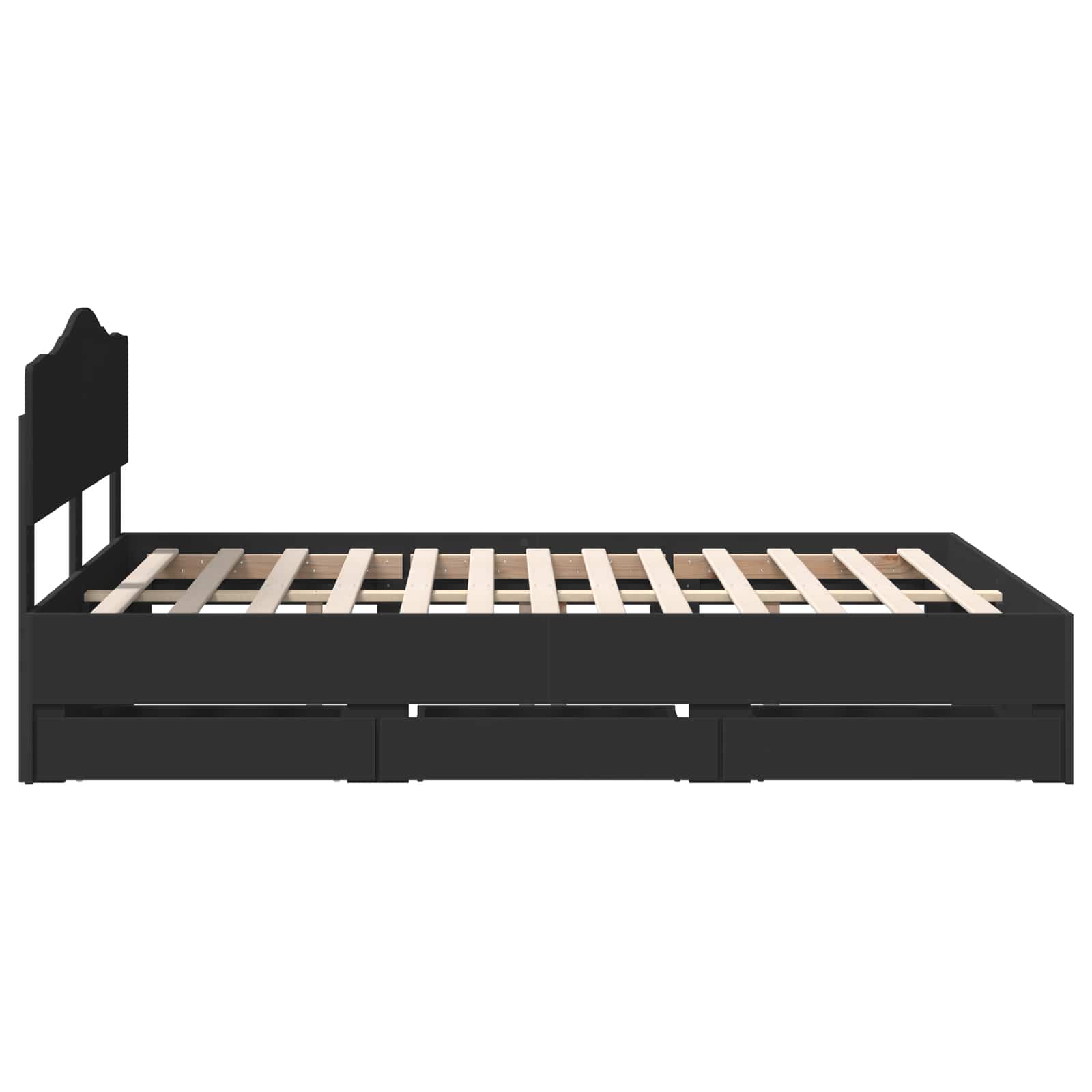 Bedframe met lade met opslag Zwart 140 x 190 cm Ingenieurshout is nu te koop bij PeponiXL, paradijselijk wonen!