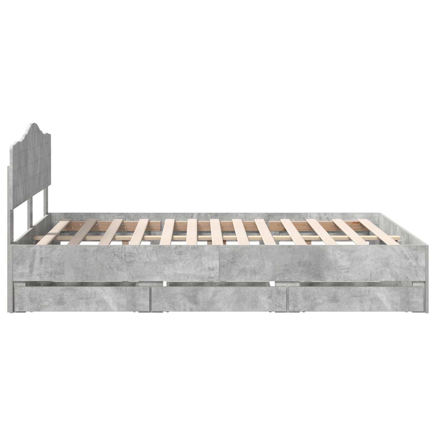 Bedframe met lade Beton Grijs 140 x 190 cm Ingenieurshout is nu te koop bij PeponiXL, paradijselijk wonen!