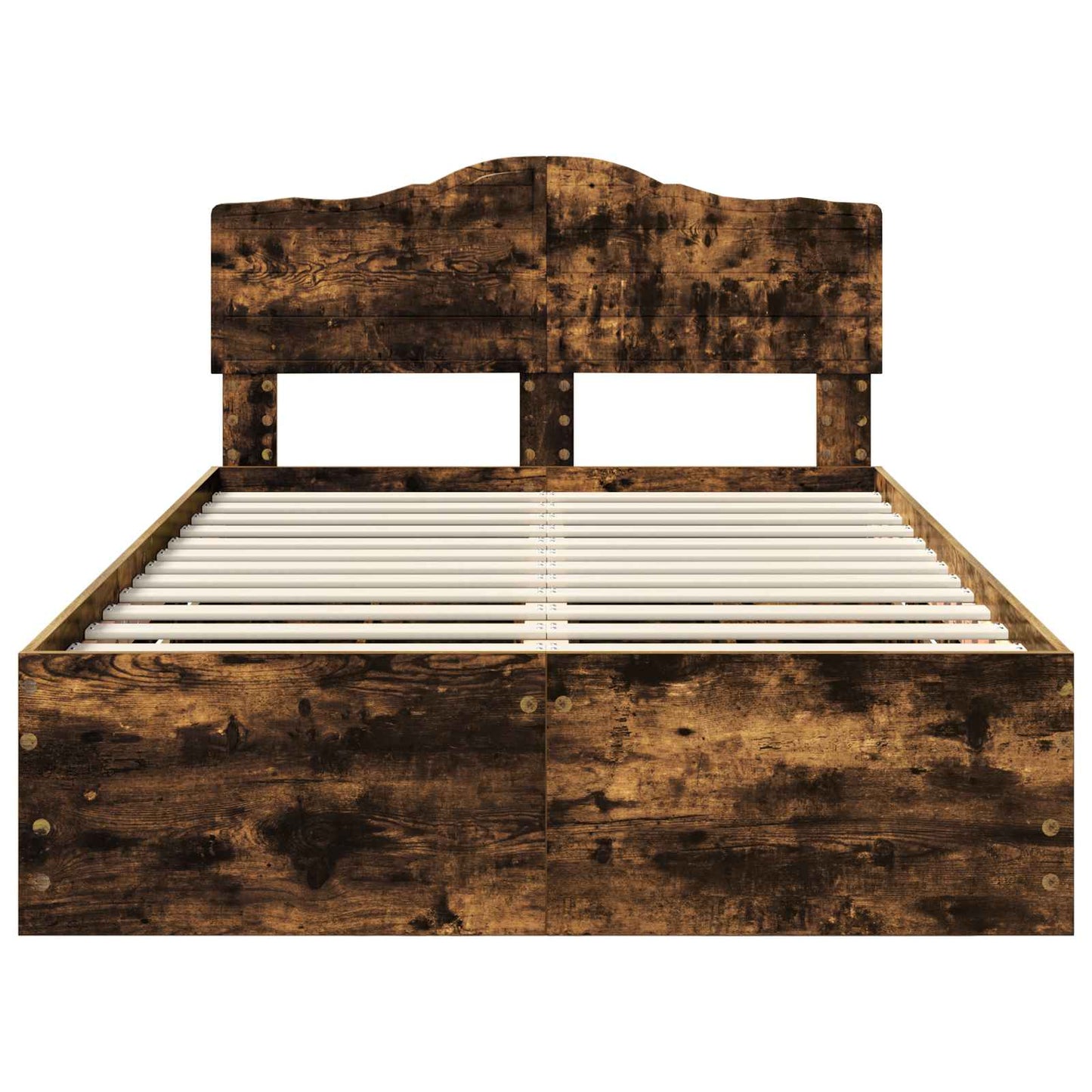 Bedframe met lade Gerookt eiken 135 x 190 cm Ingenieurshout is nu te koop bij PeponiXL, paradijselijk wonen!