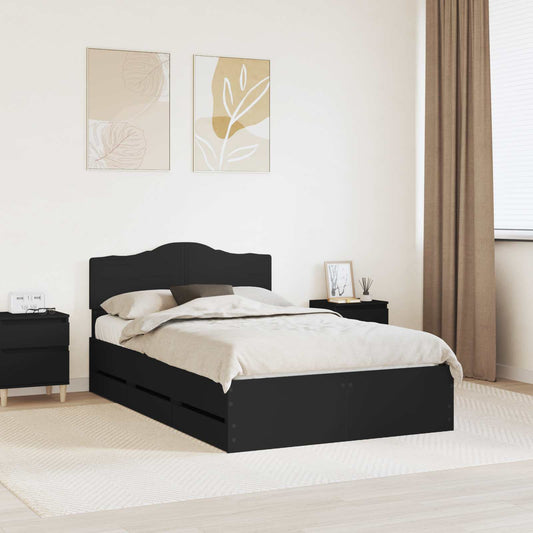 Bedframe met lade met opslag Zwart 120 x 200 cm Ingenieurshout is nu te koop bij PeponiXL, paradijselijk wonen!
