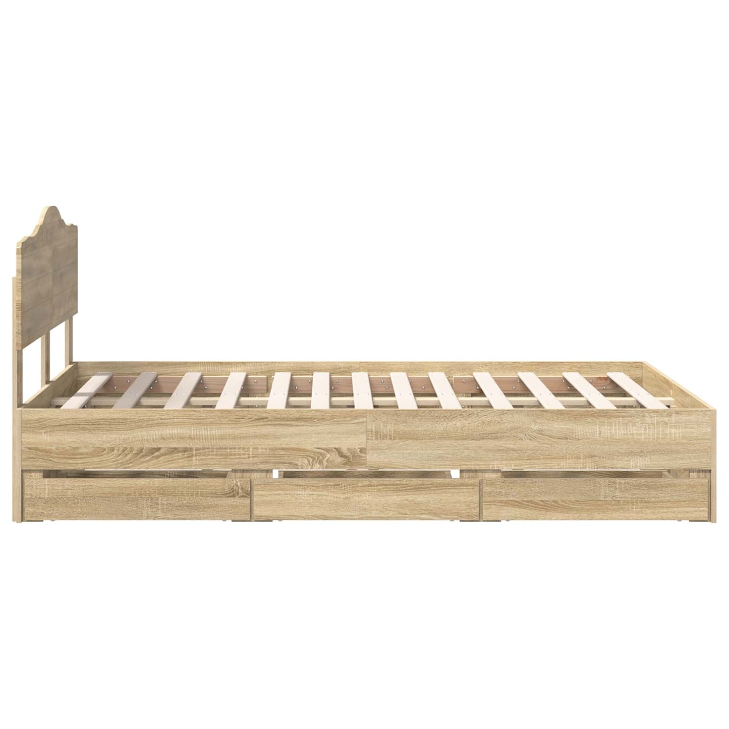 Bedframe met lade Sonoma Eiken 120 x 200 cm Ingenieurshout is nu te koop bij PeponiXL, paradijselijk wonen!