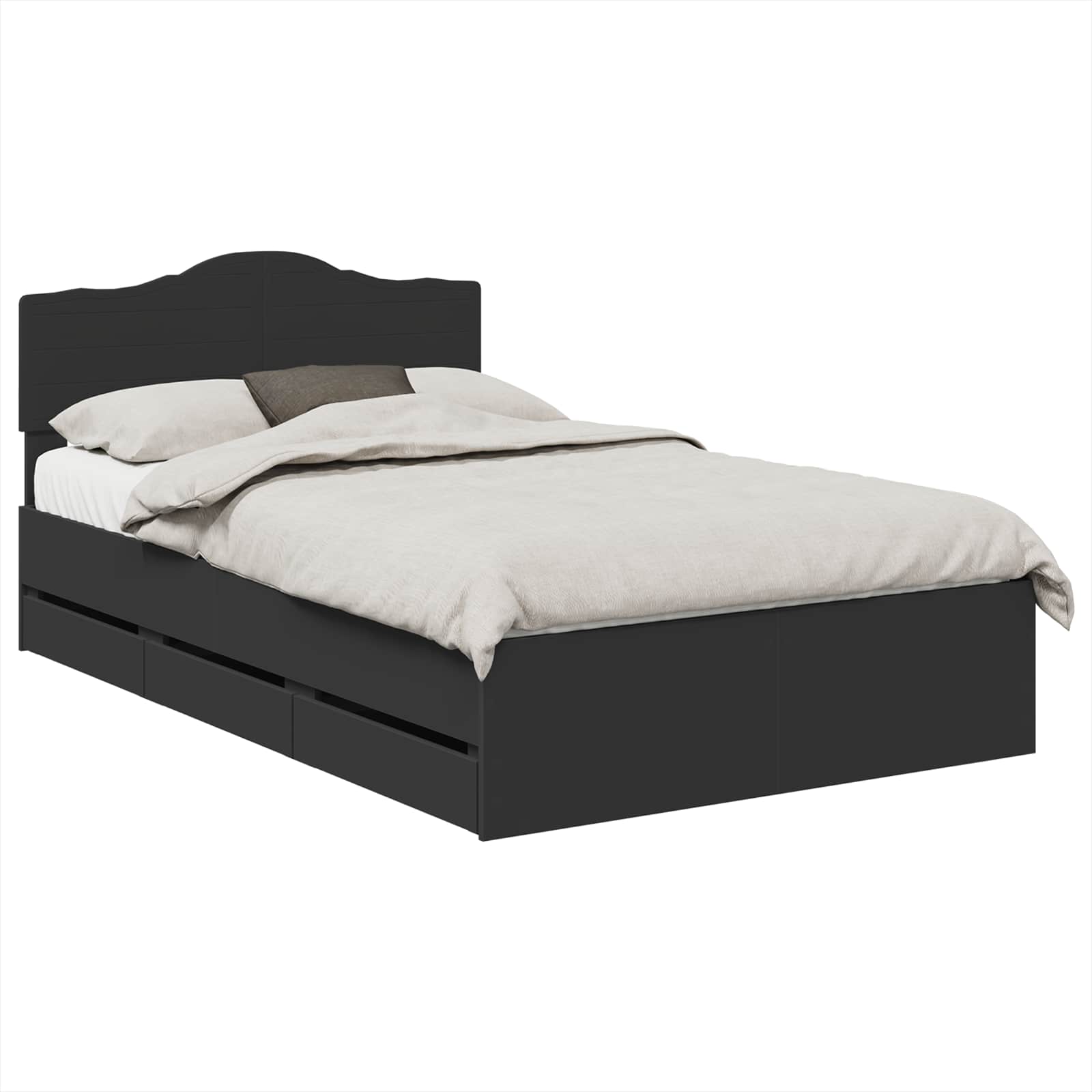 Bedframe met lade met opslag Zwart 120 x 190 cm Ingenieurshout is nu te koop bij PeponiXL, paradijselijk wonen!