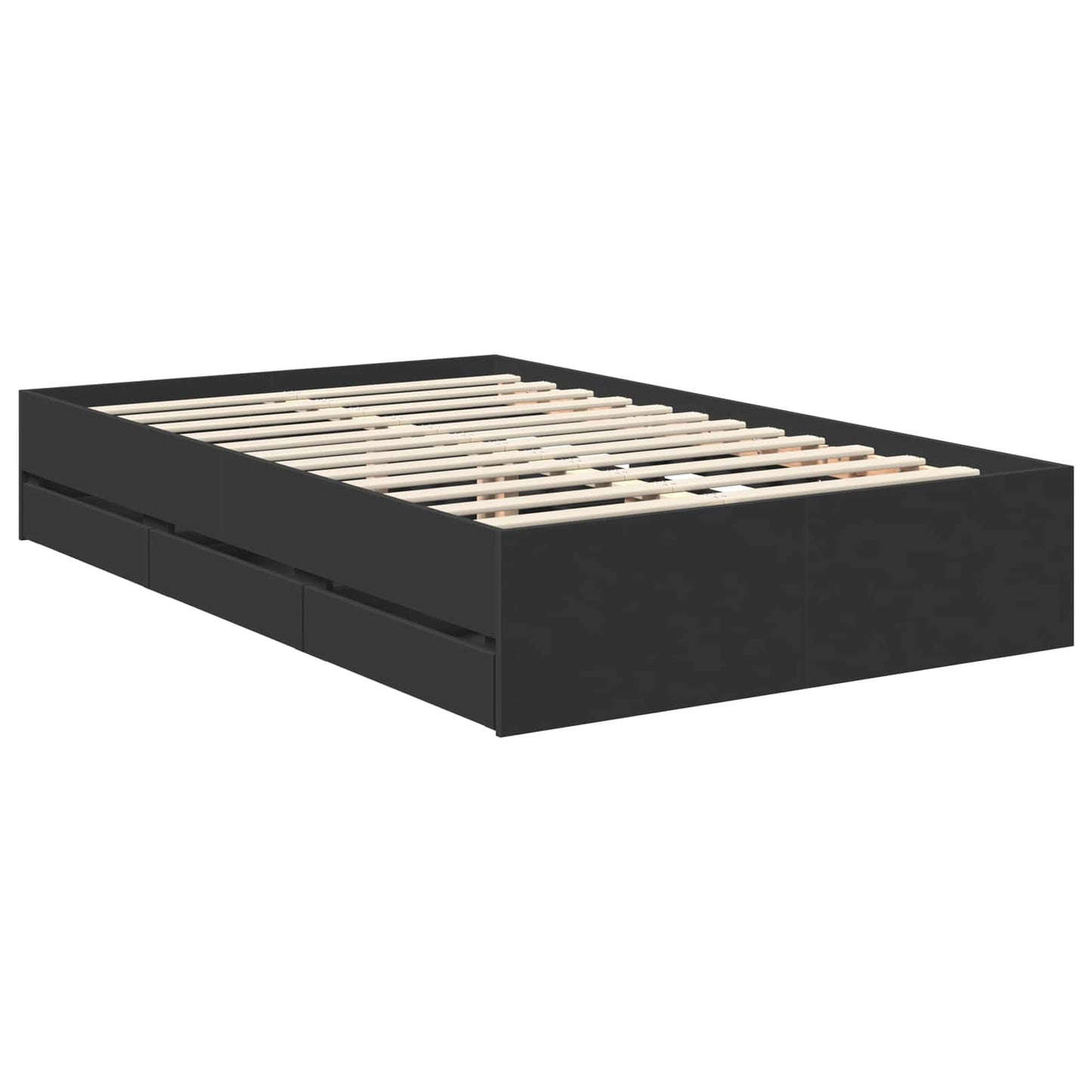 Bedframe met lade met opslag Zwart 120 x 190 cm Ingenieurshout is nu te koop bij PeponiXL, paradijselijk wonen!