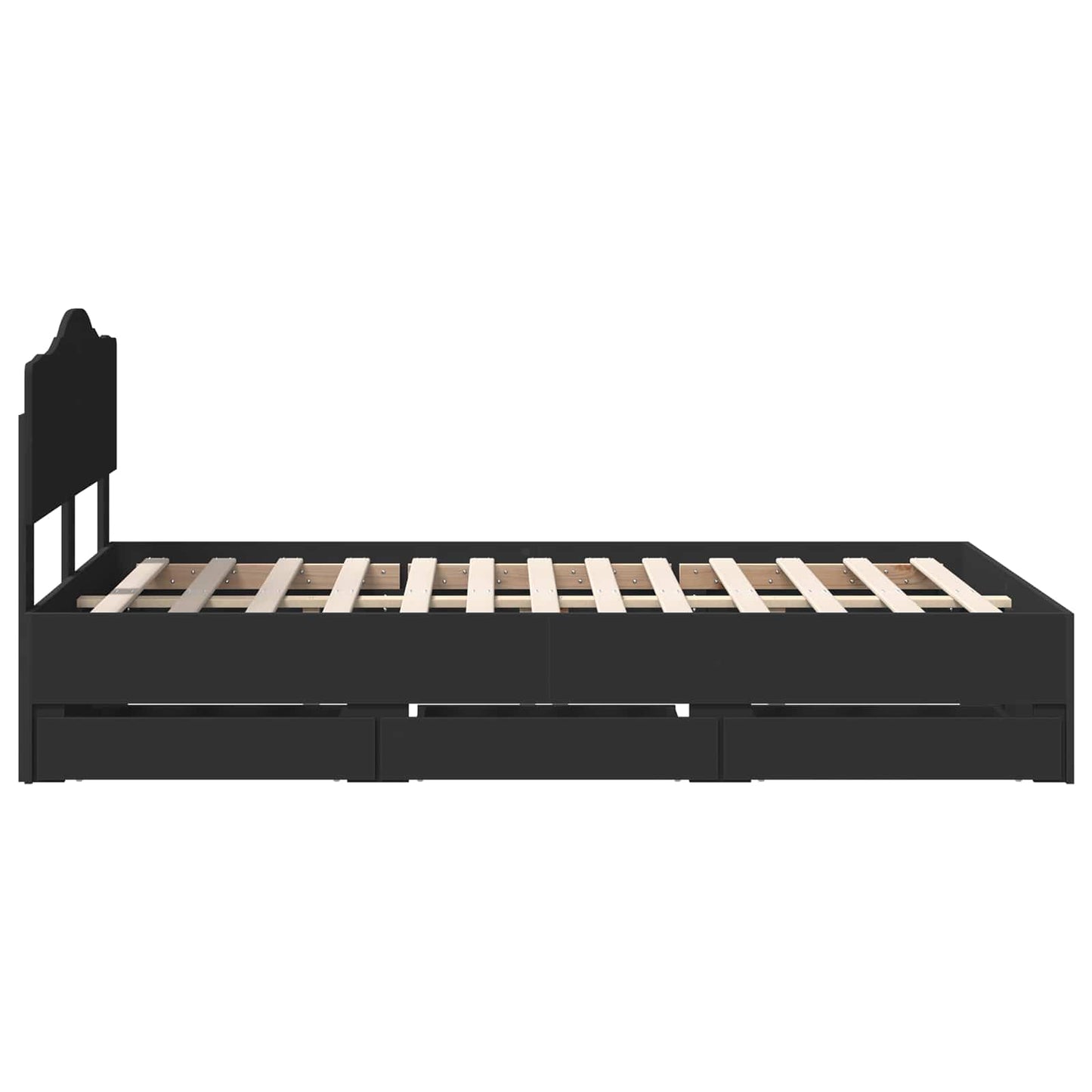 Bedframe met lade met opslag Zwart 120 x 190 cm Ingenieurshout is nu te koop bij PeponiXL, paradijselijk wonen!