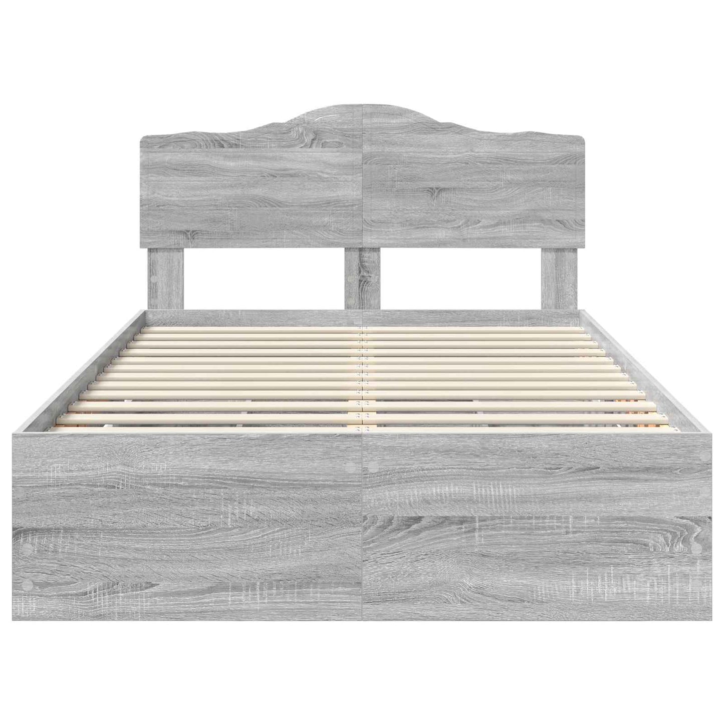 Bedframe met lade Grijs Sonoma 120 x 190 cm Ingenieurshout is nu te koop bij PeponiXL, paradijselijk wonen!